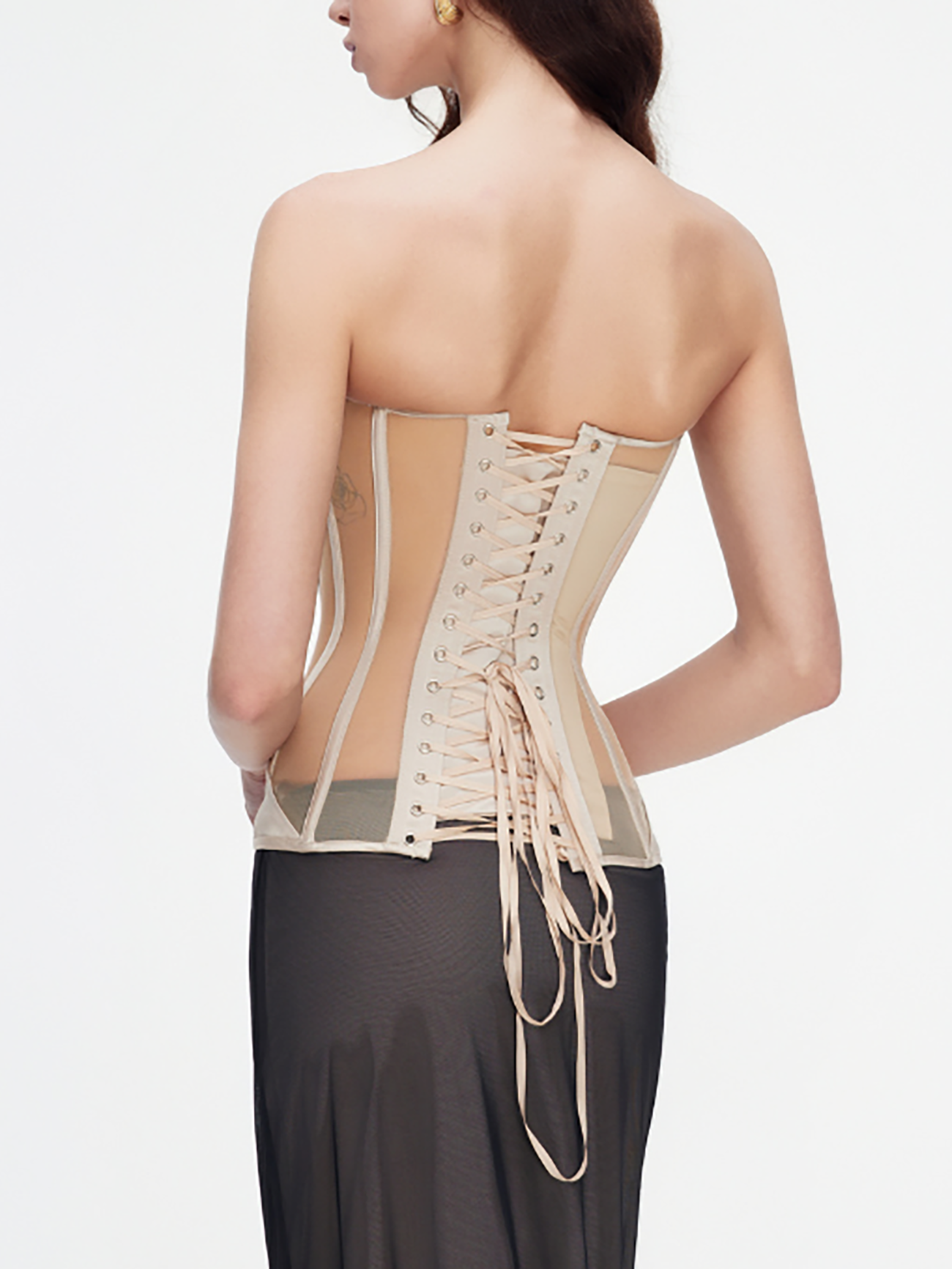 Eloise Satin Corset In Beige