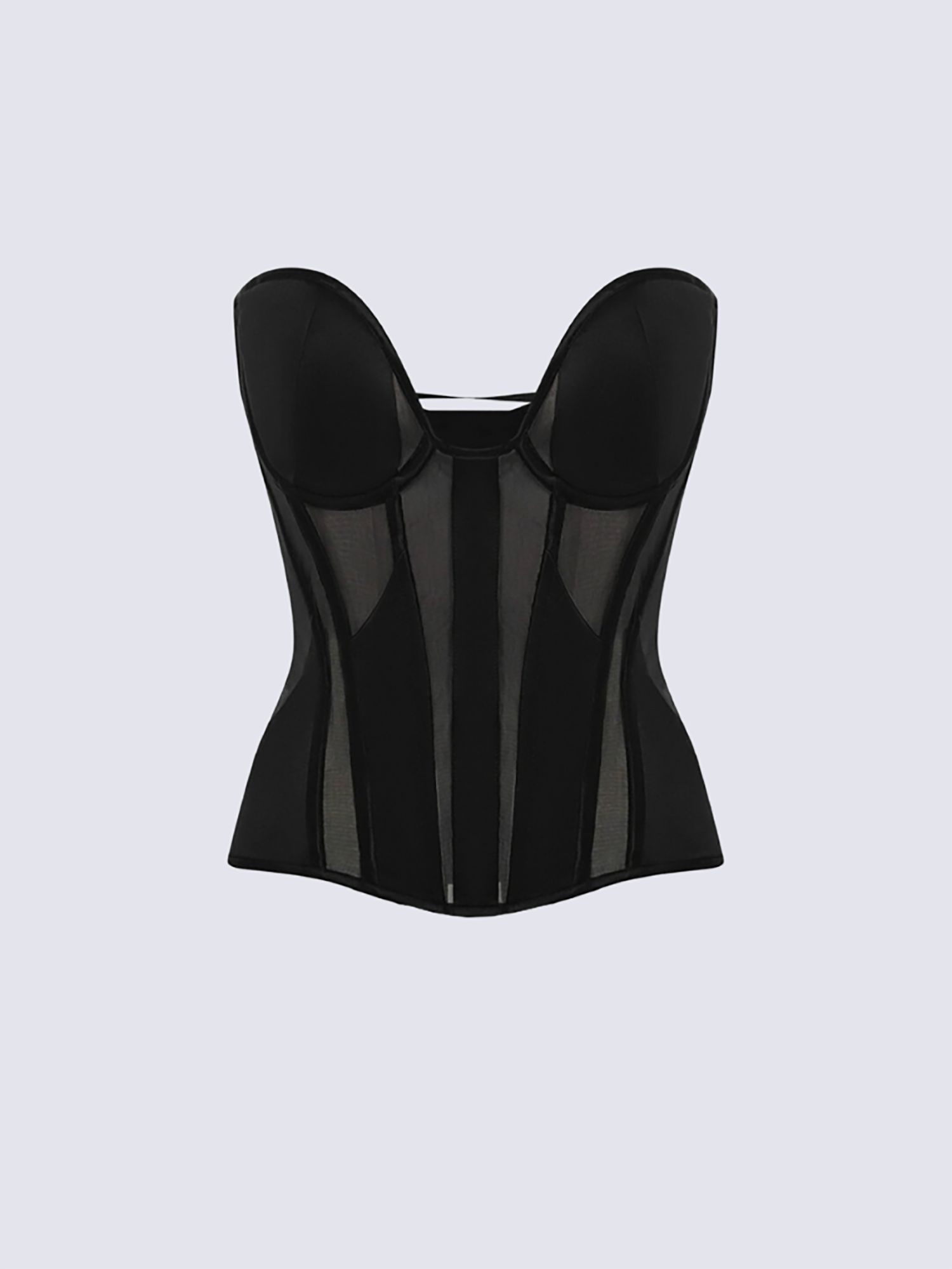 Eloise Satin Corset In Black