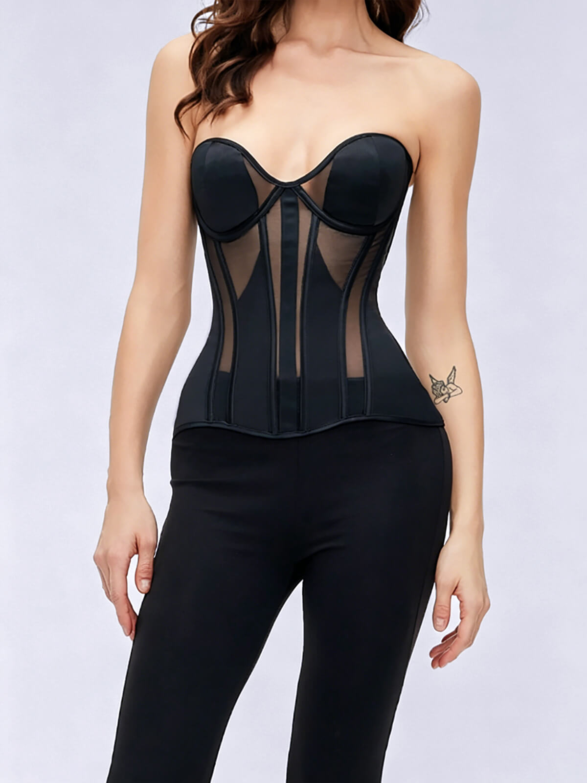 Eloise Satin Corset - Black