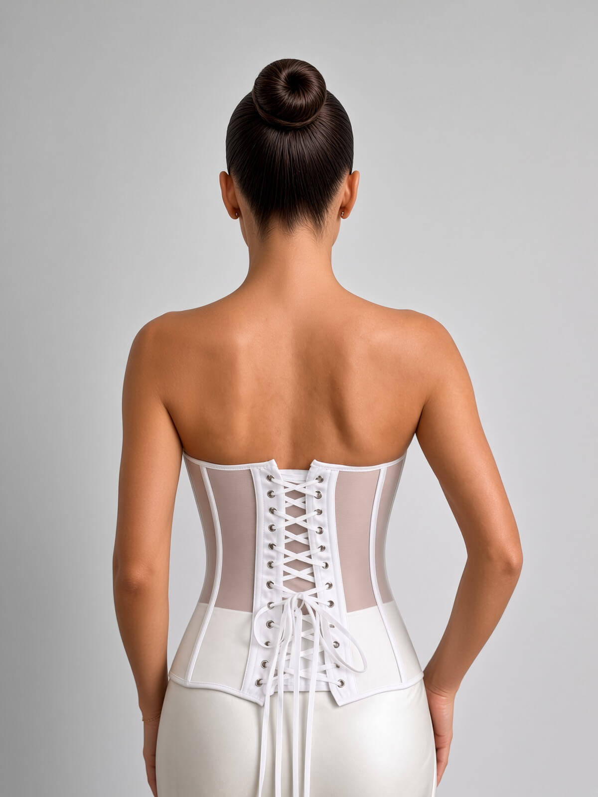 Eloise Satin Corset - Ivory