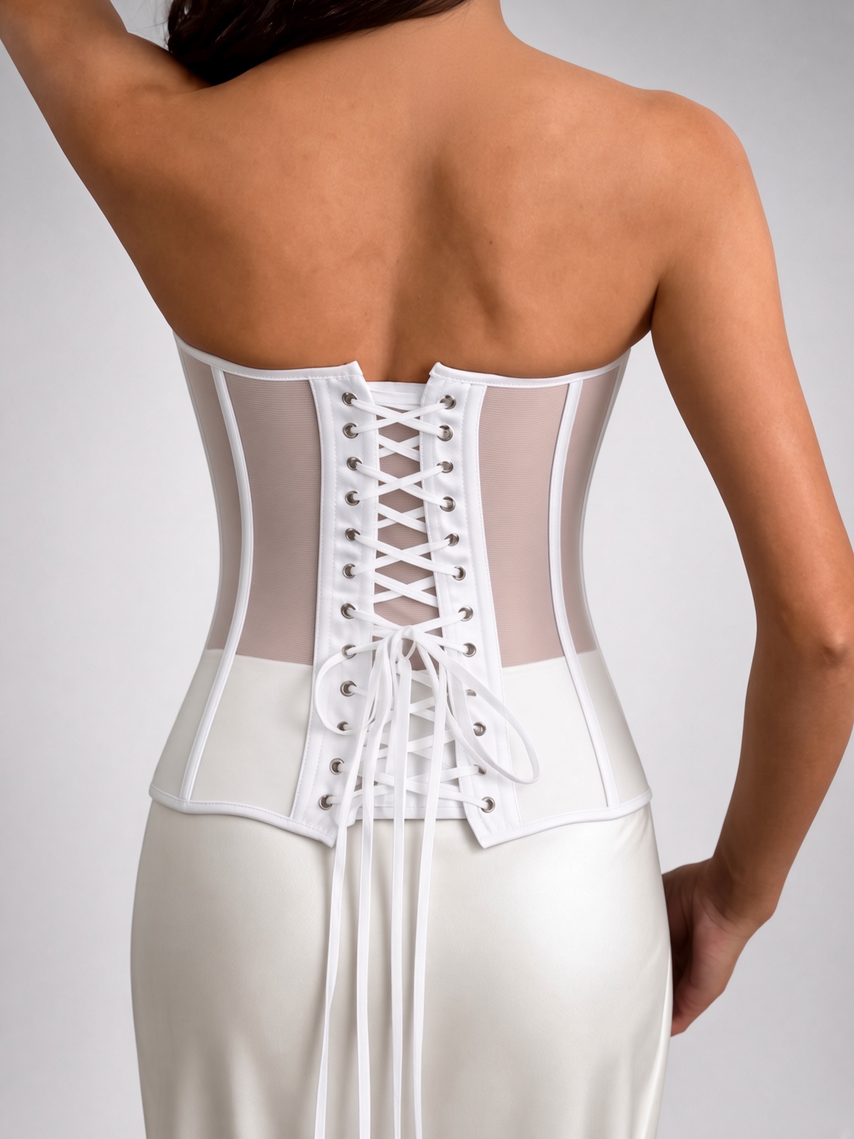 Eloise Satin Corset - Ivory