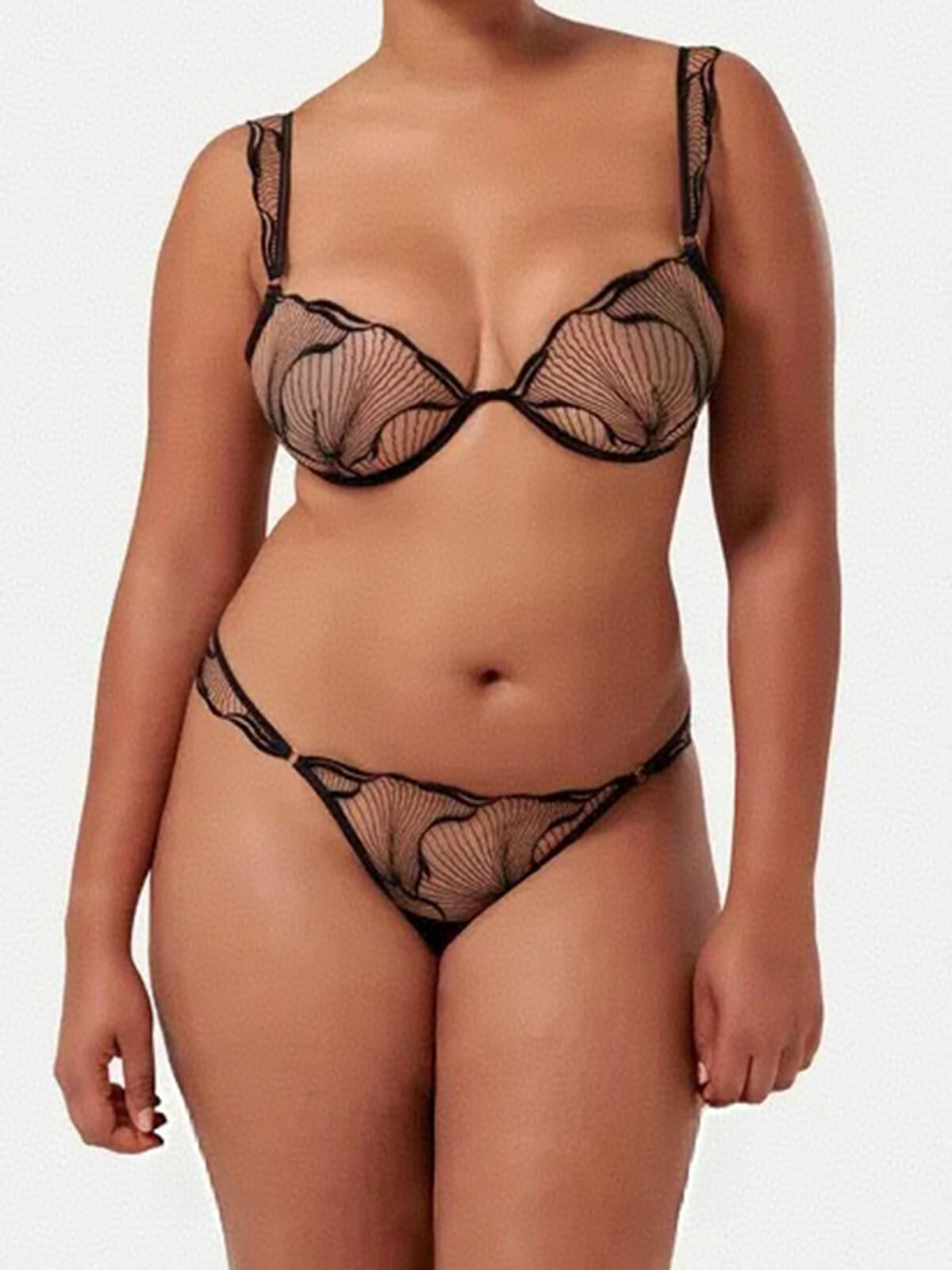 Fiona Petal Thong - Black