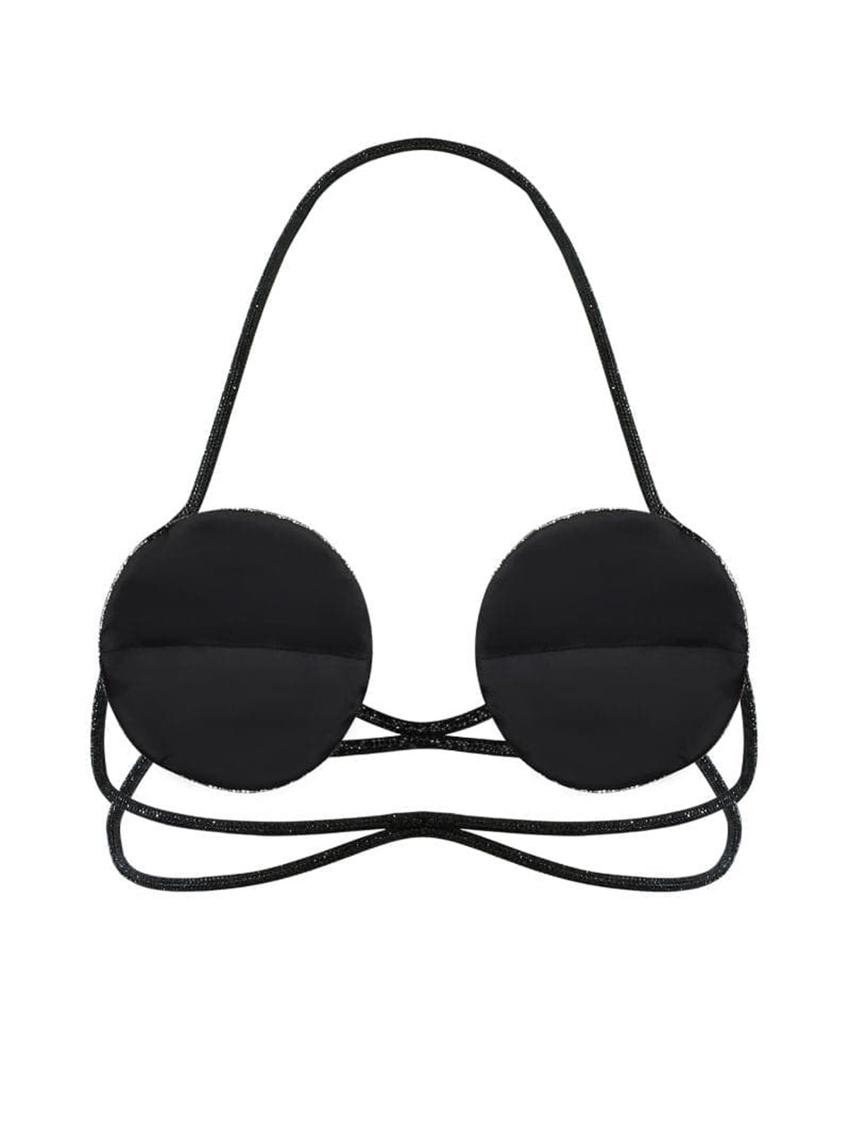 Gia Rhinestone Bra - Black