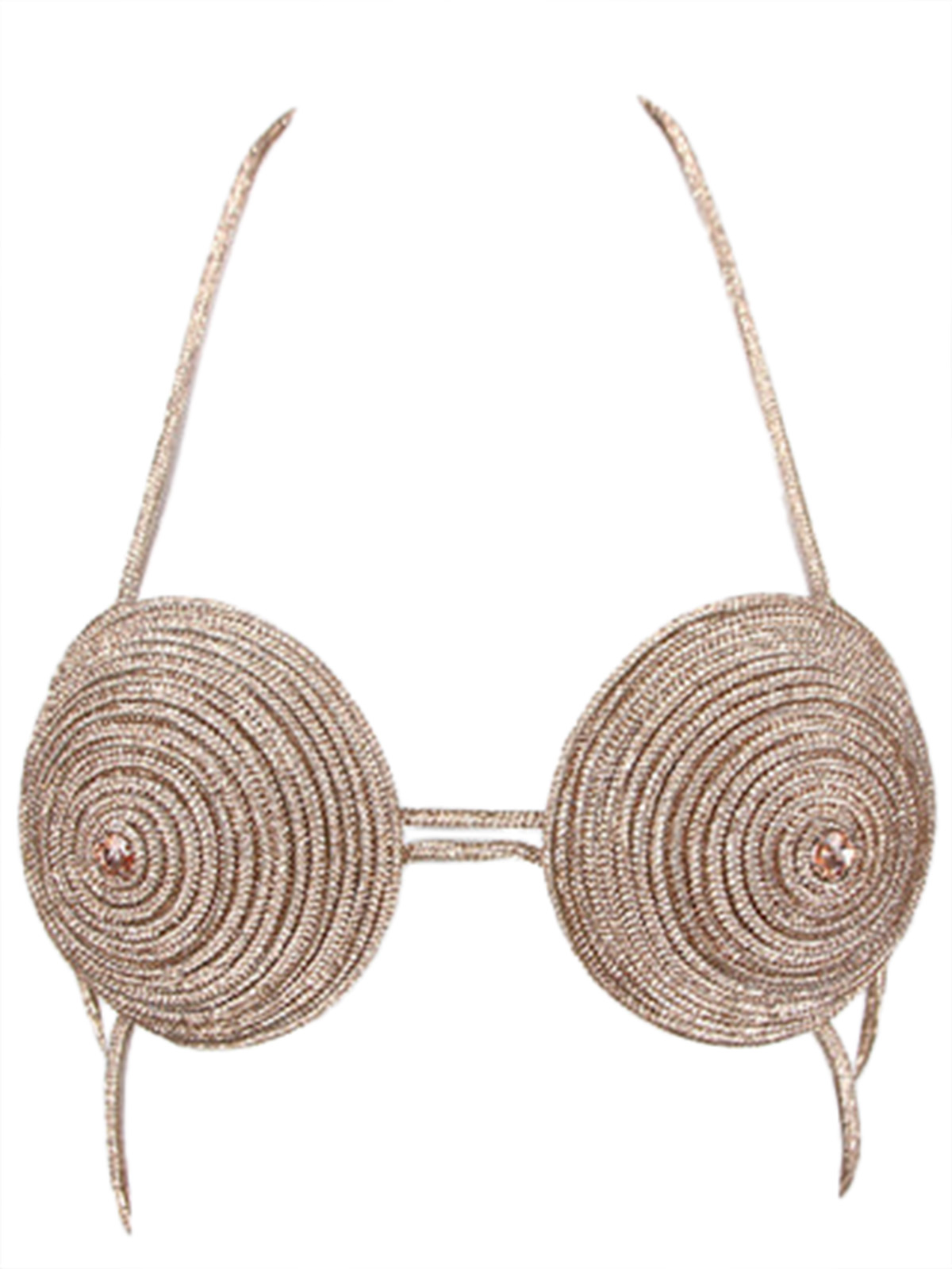 Gia Rhinestone Bra - Champagne