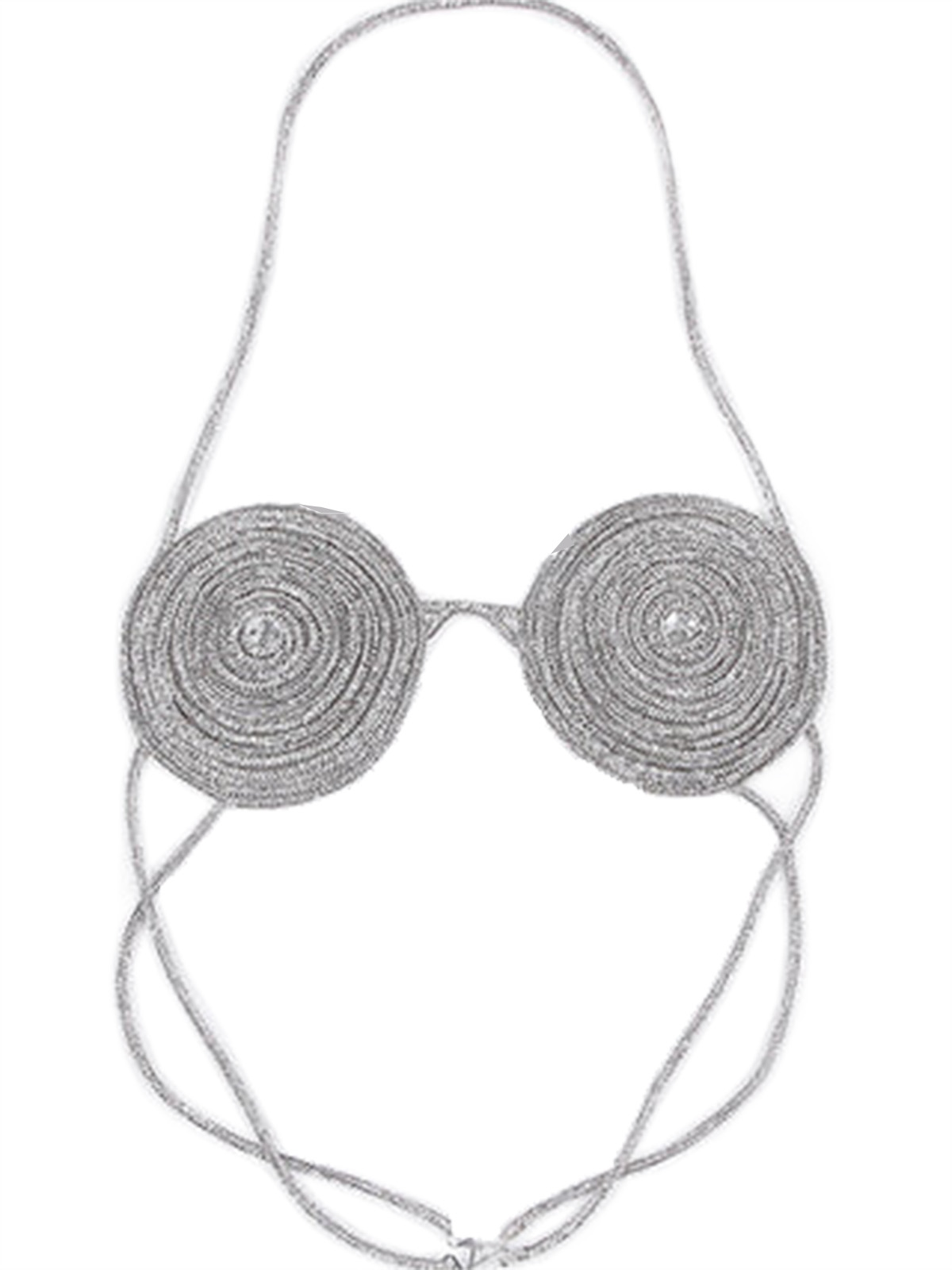 Gia Rhinestone Bra - Silver