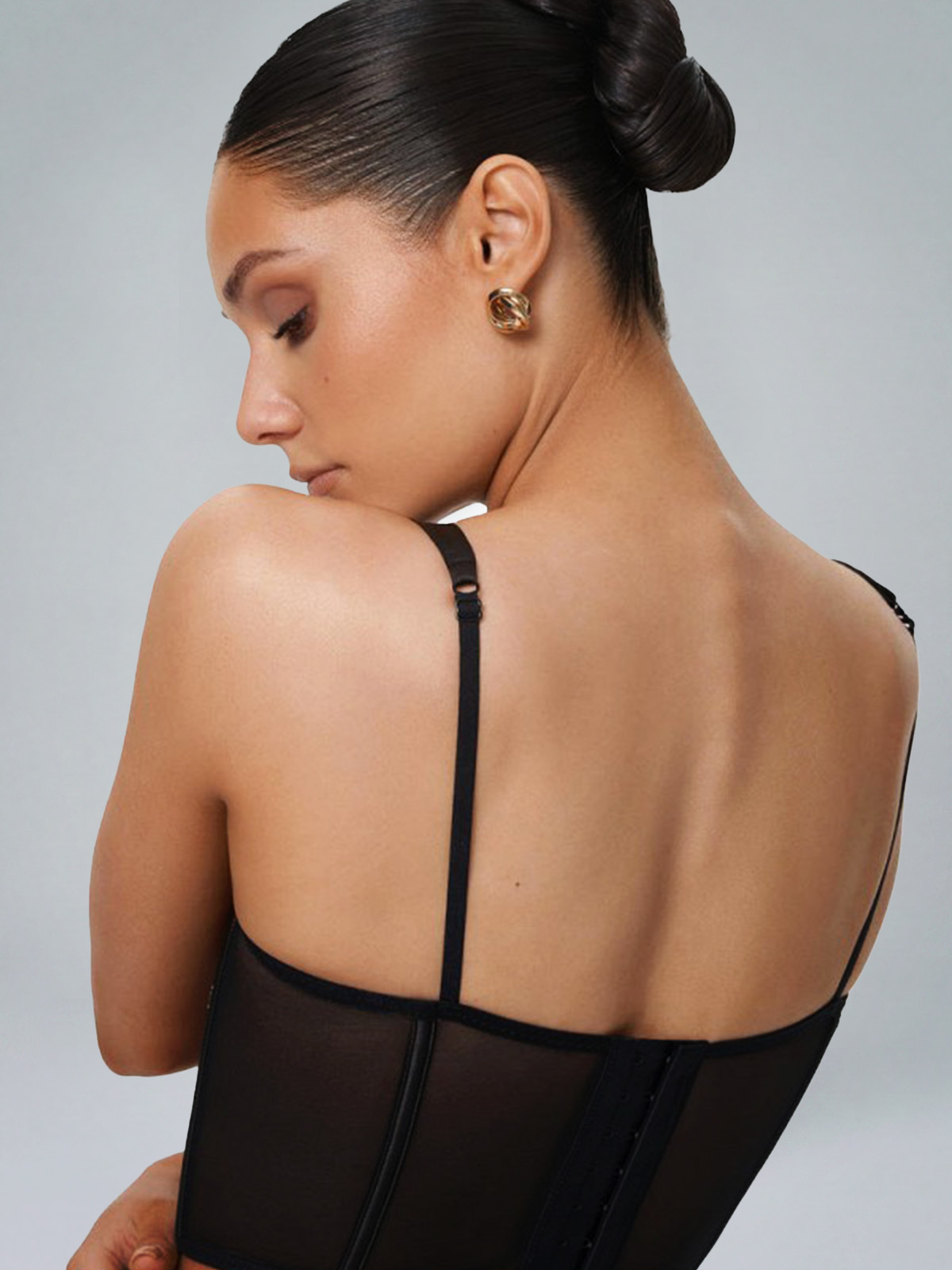 Haisley Corset Bra Set - Black