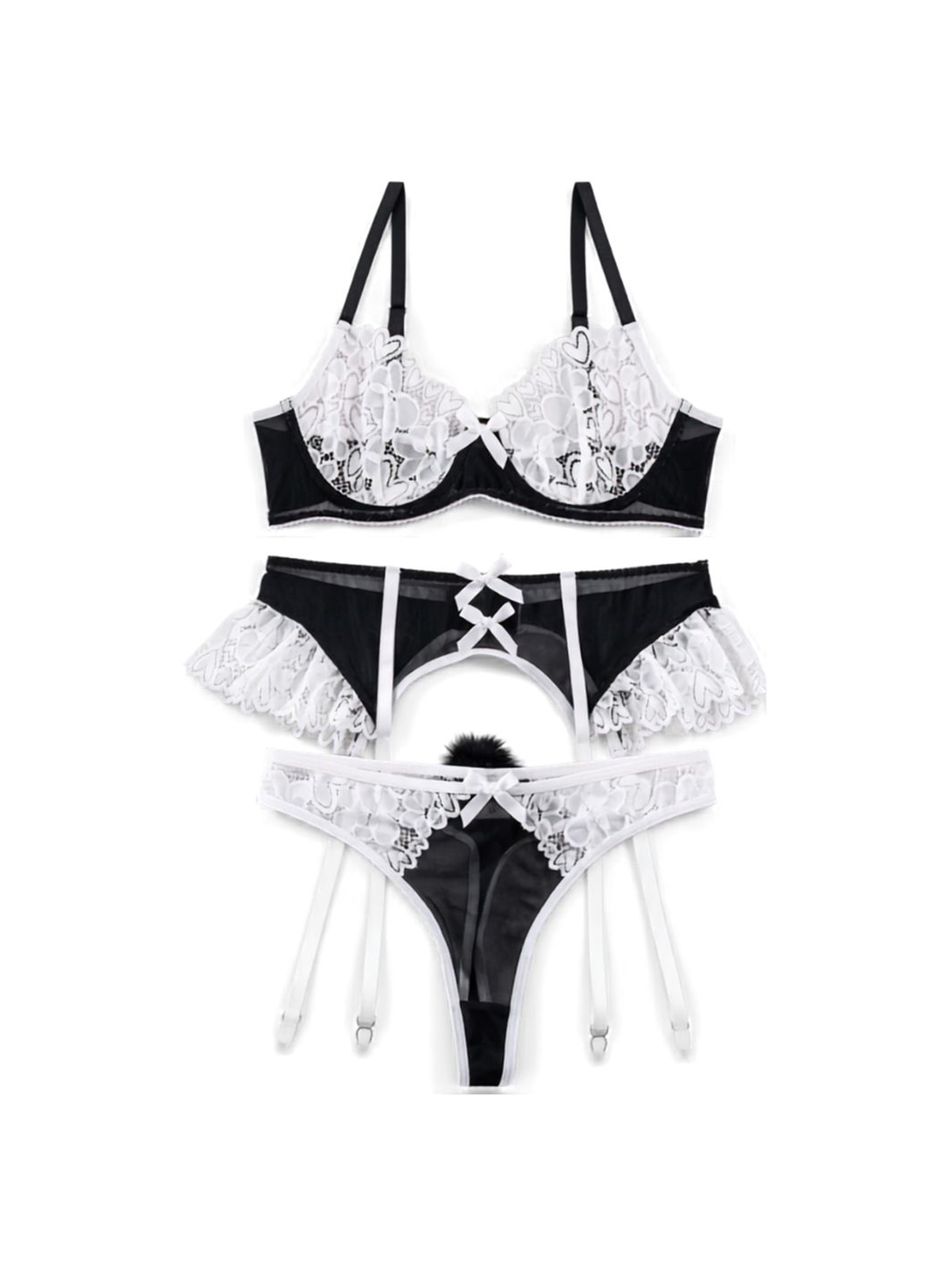 Hannah Maid Lingerie Set - Black
