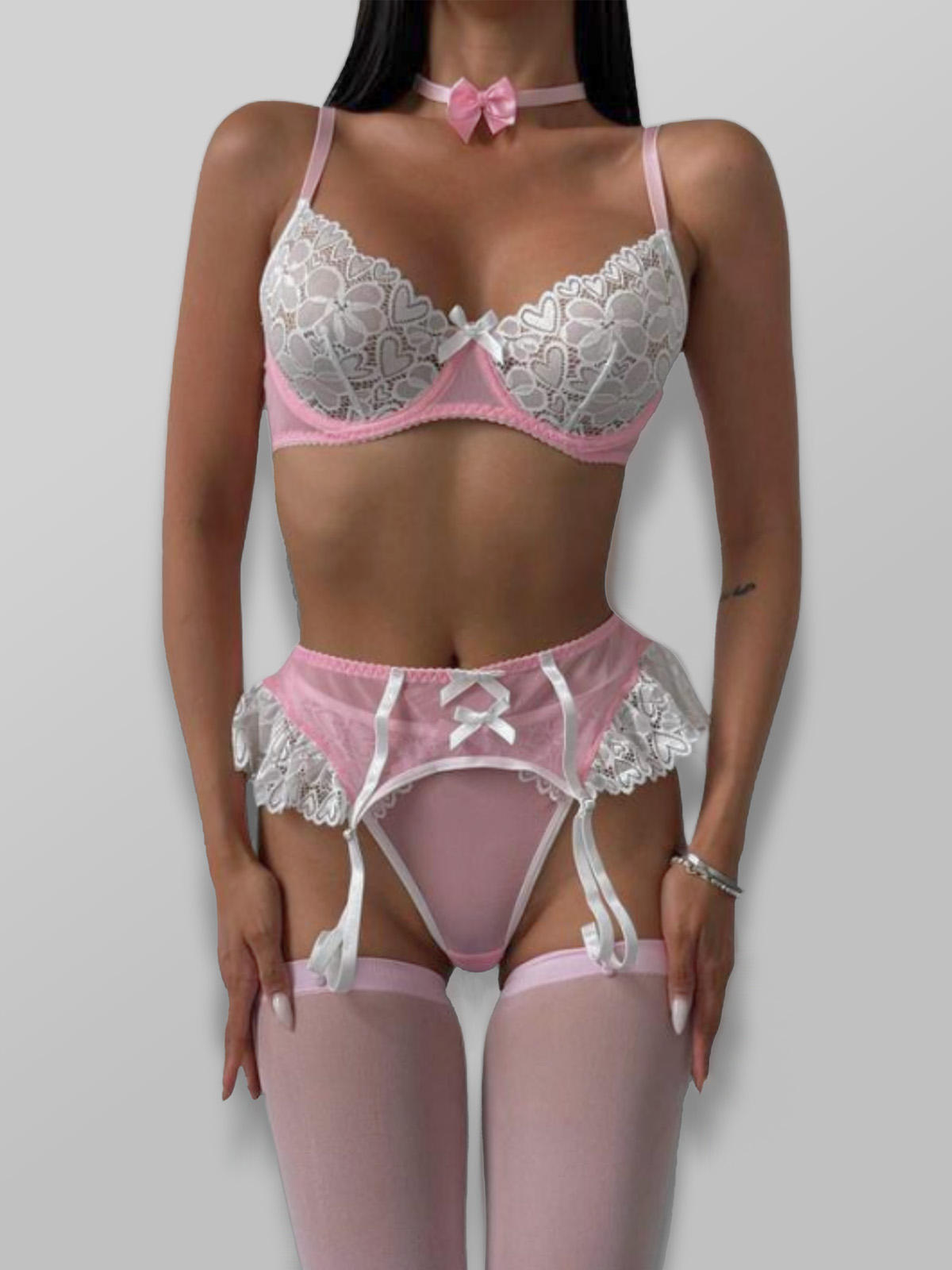 Hannah Maid Lingerie Set - Pink