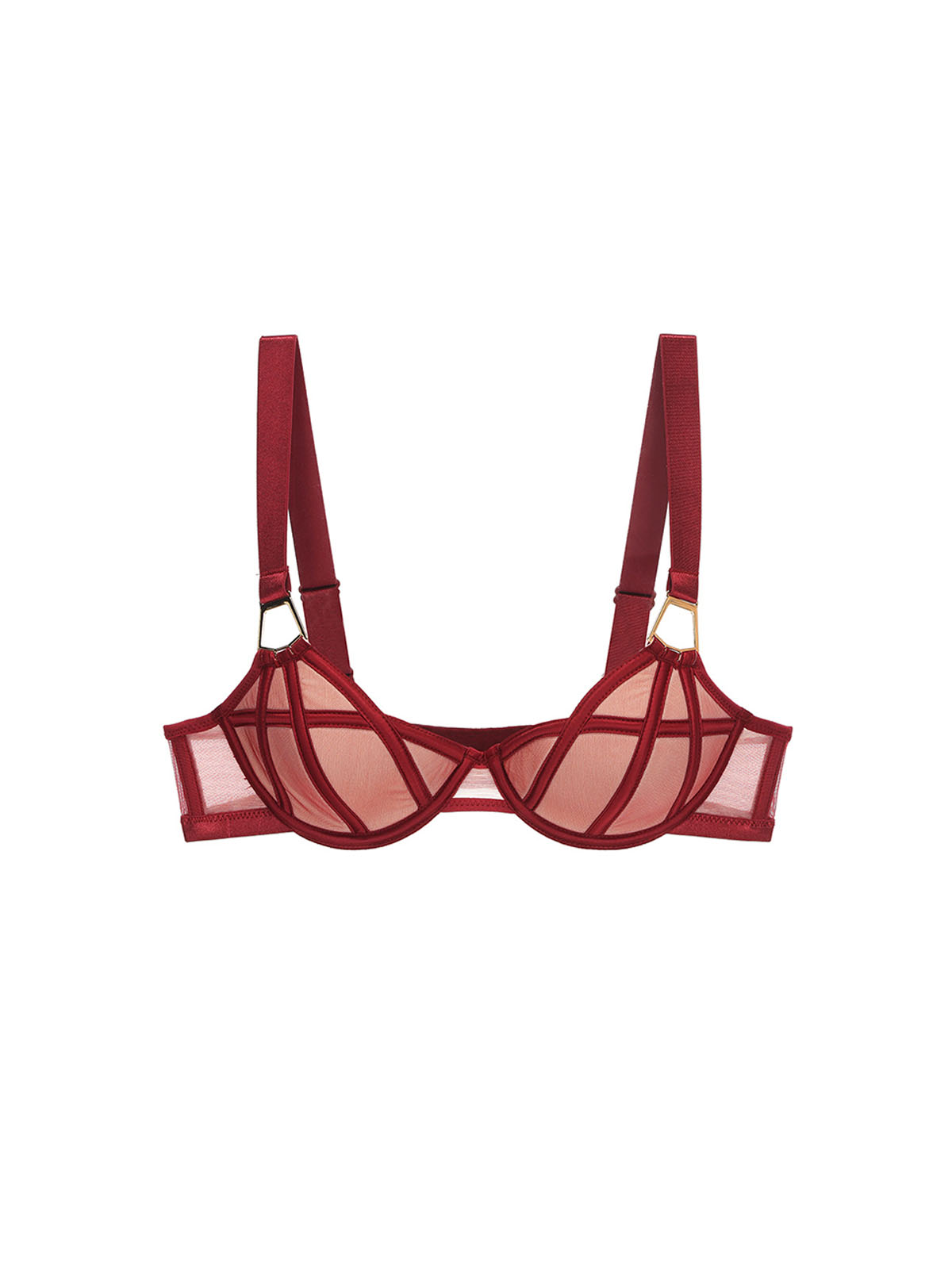 Harper Cage Bra Set - Red