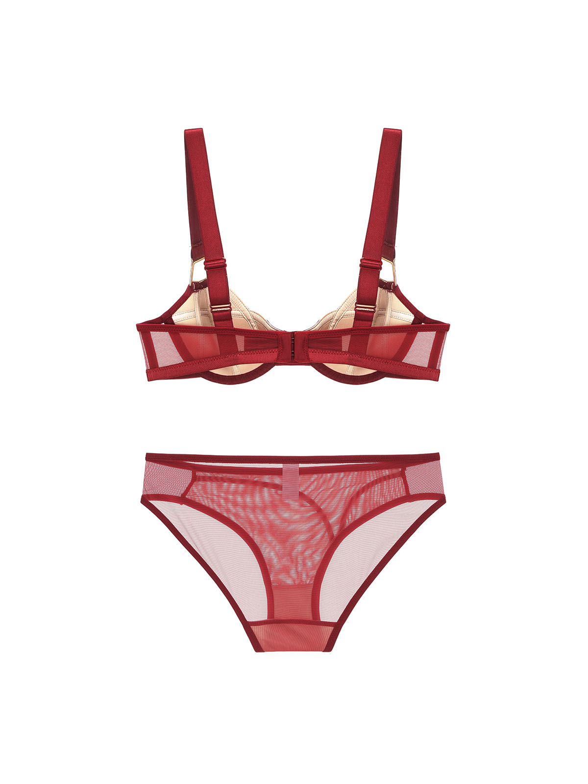 Harper Cage Bra Set - Red