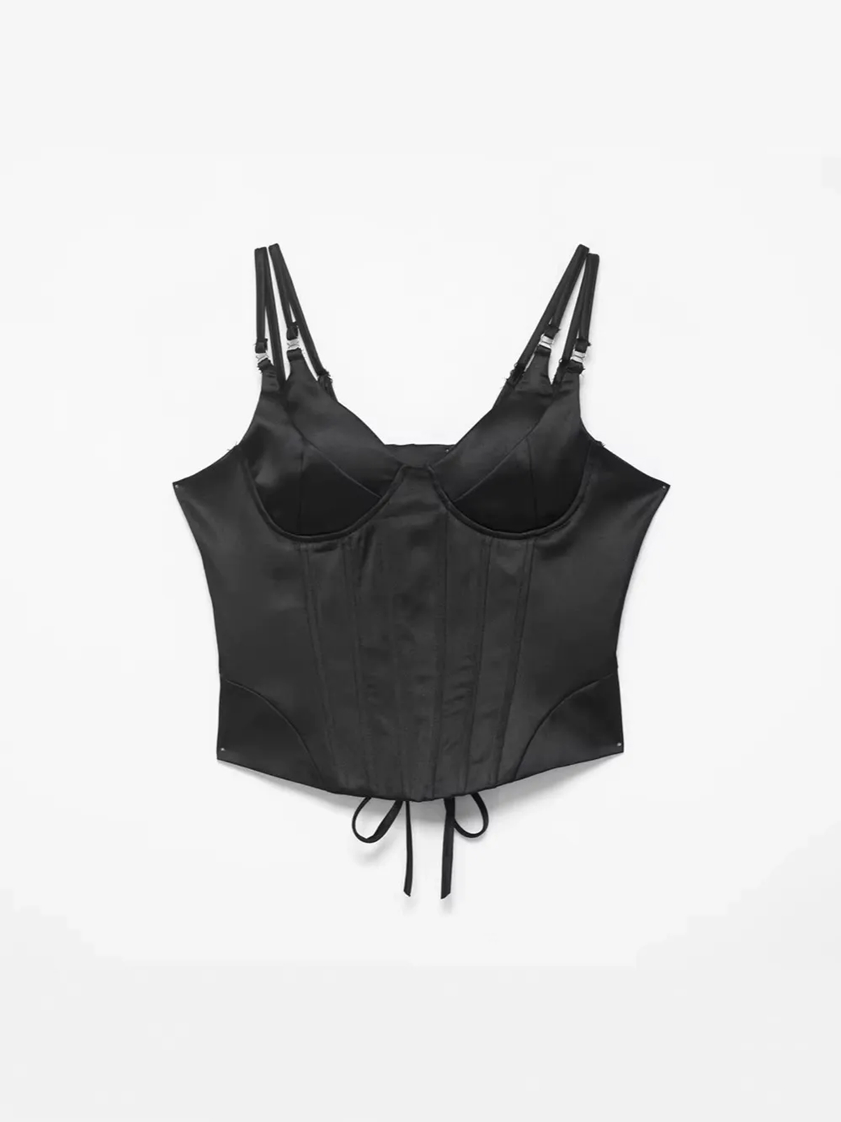 Hayden Satin Corset - Black
