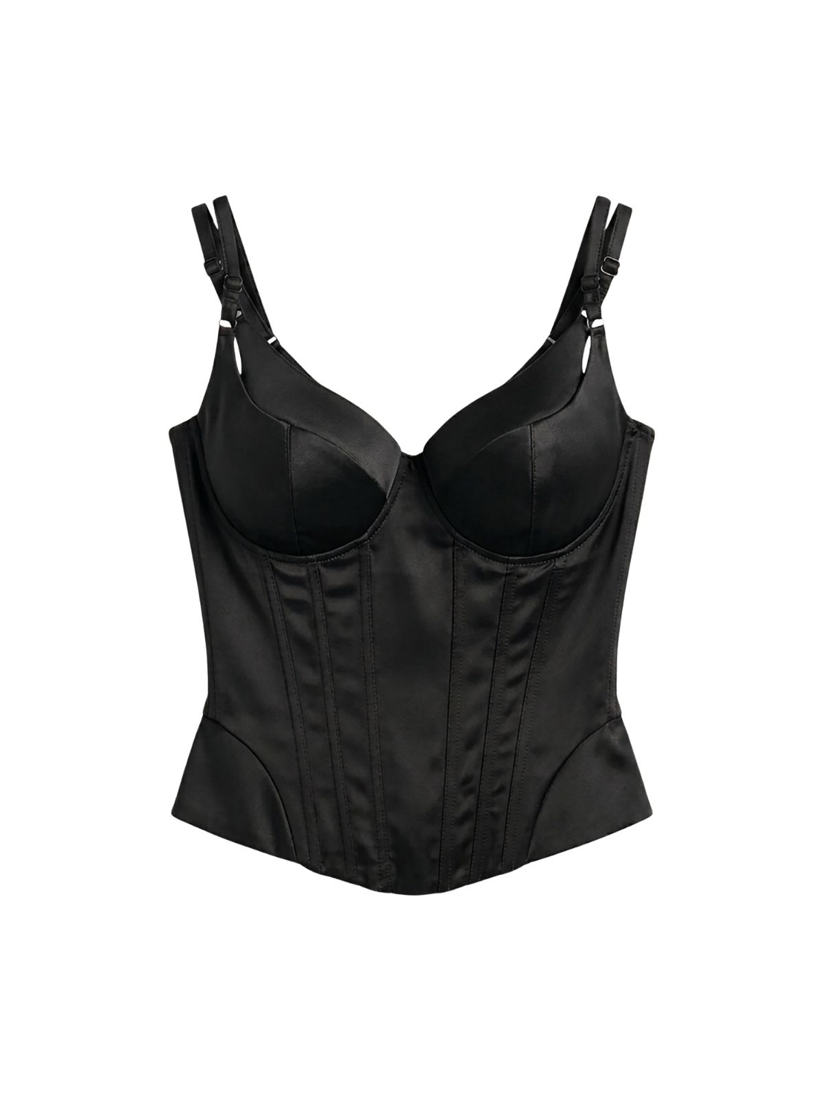 Hayden Satin Corset - Black