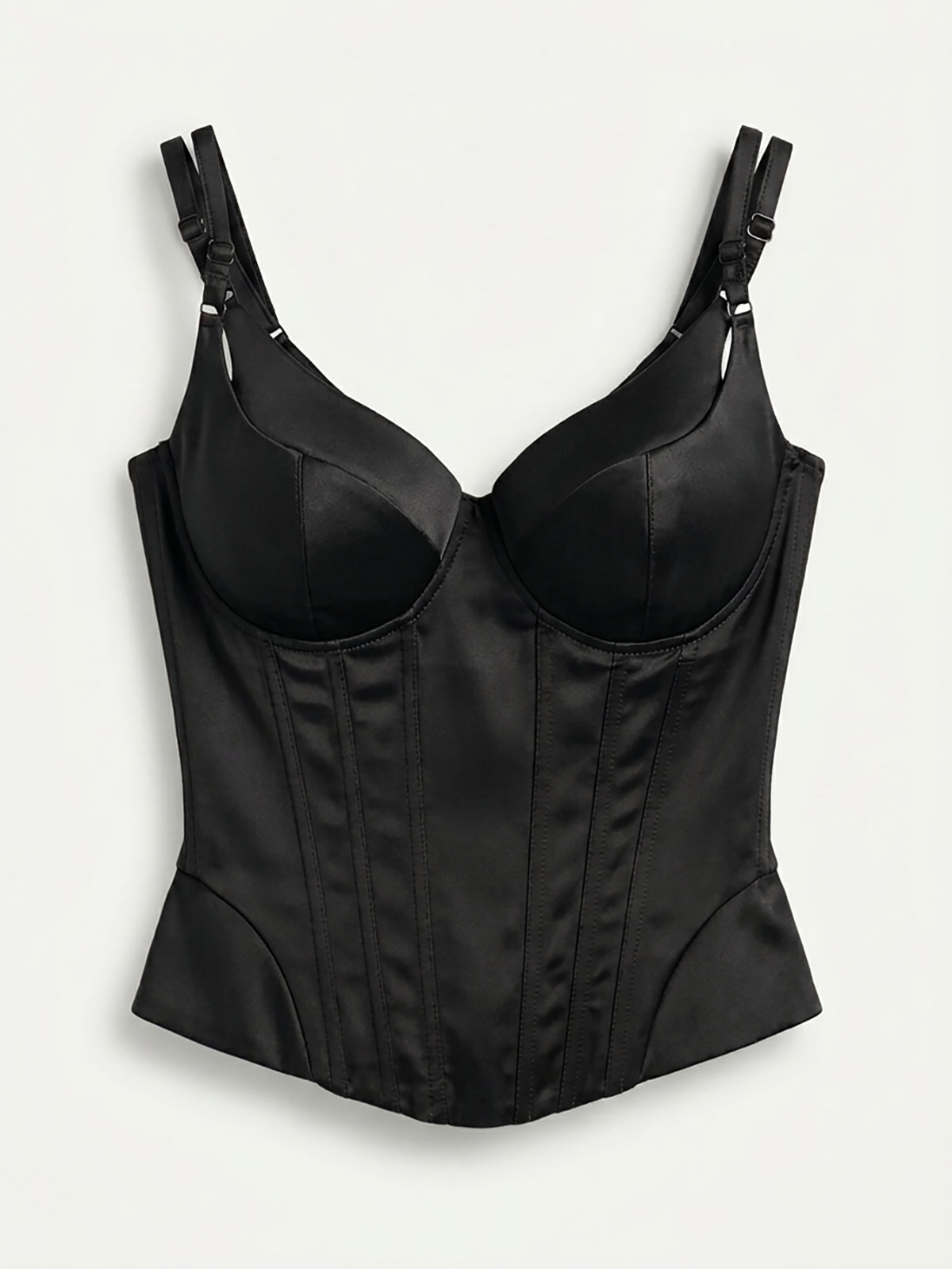 Hayden Satin Corset - Black