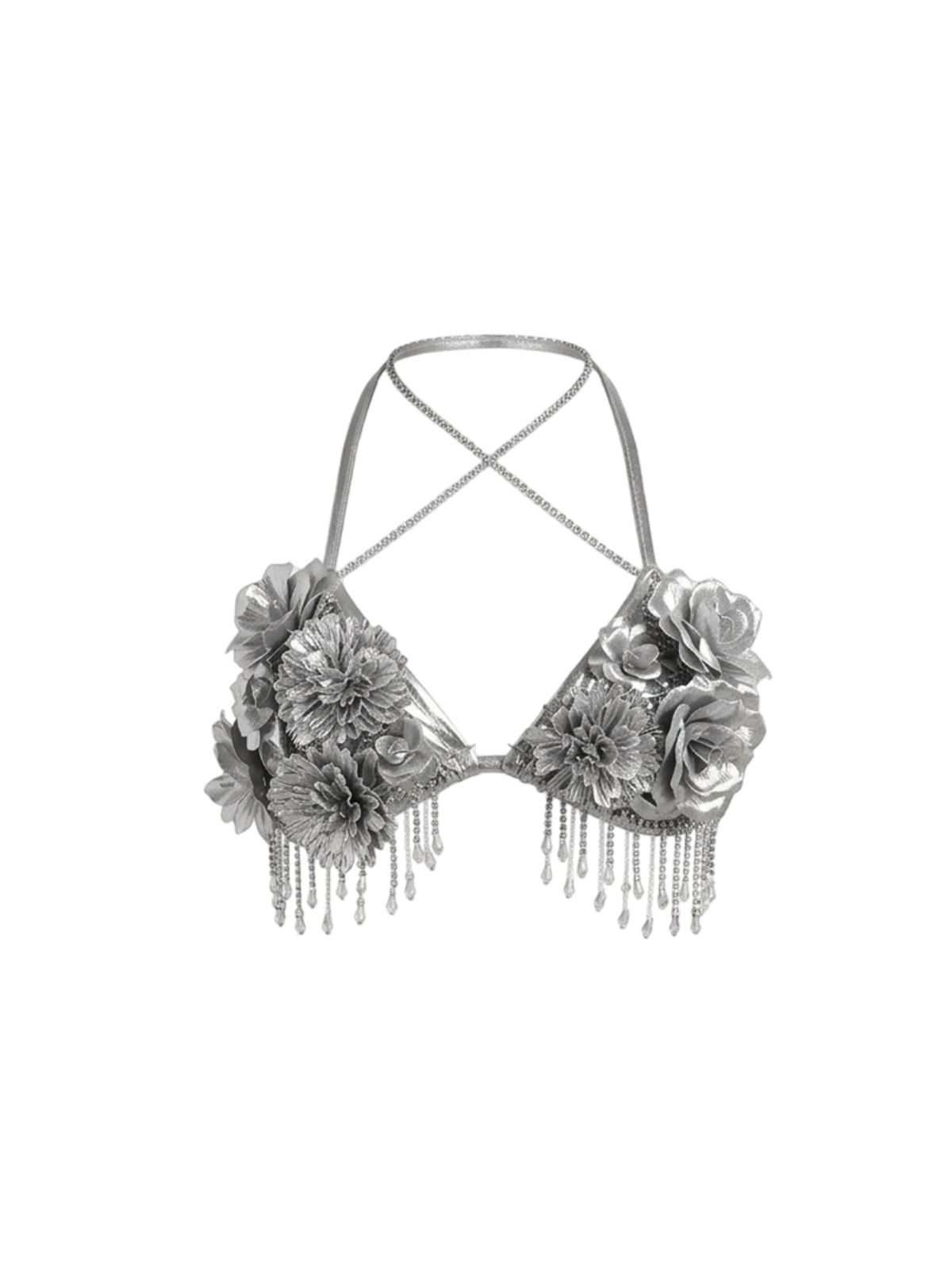 Hunter Flower Bra - Silver