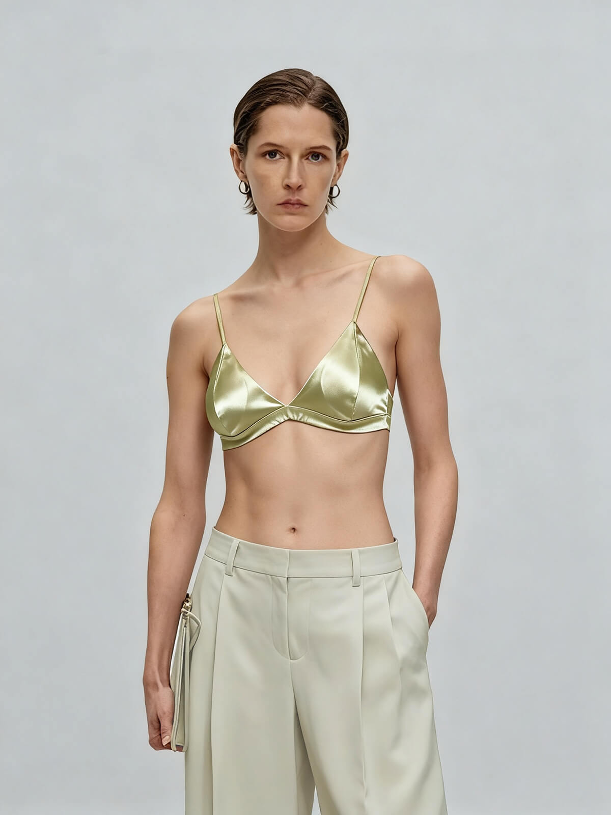 Juliet Silk Bralette - Matcha