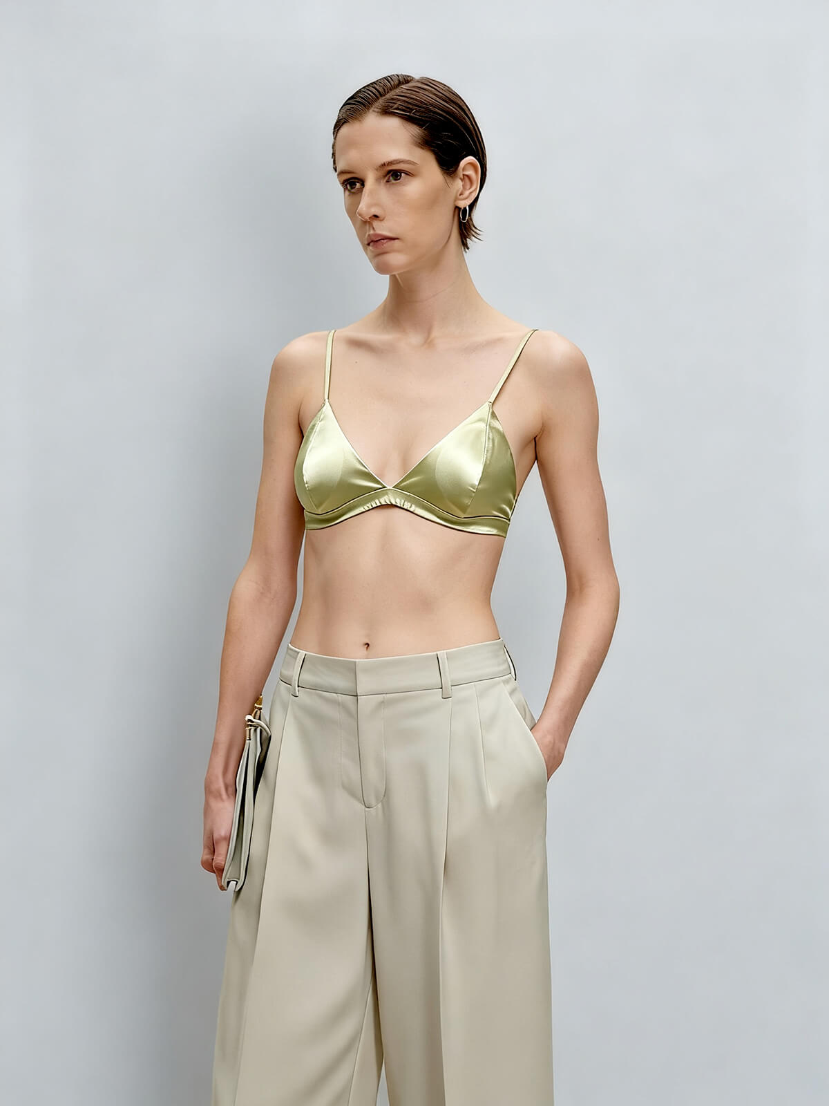 Juliet Silk Bralette - Matcha