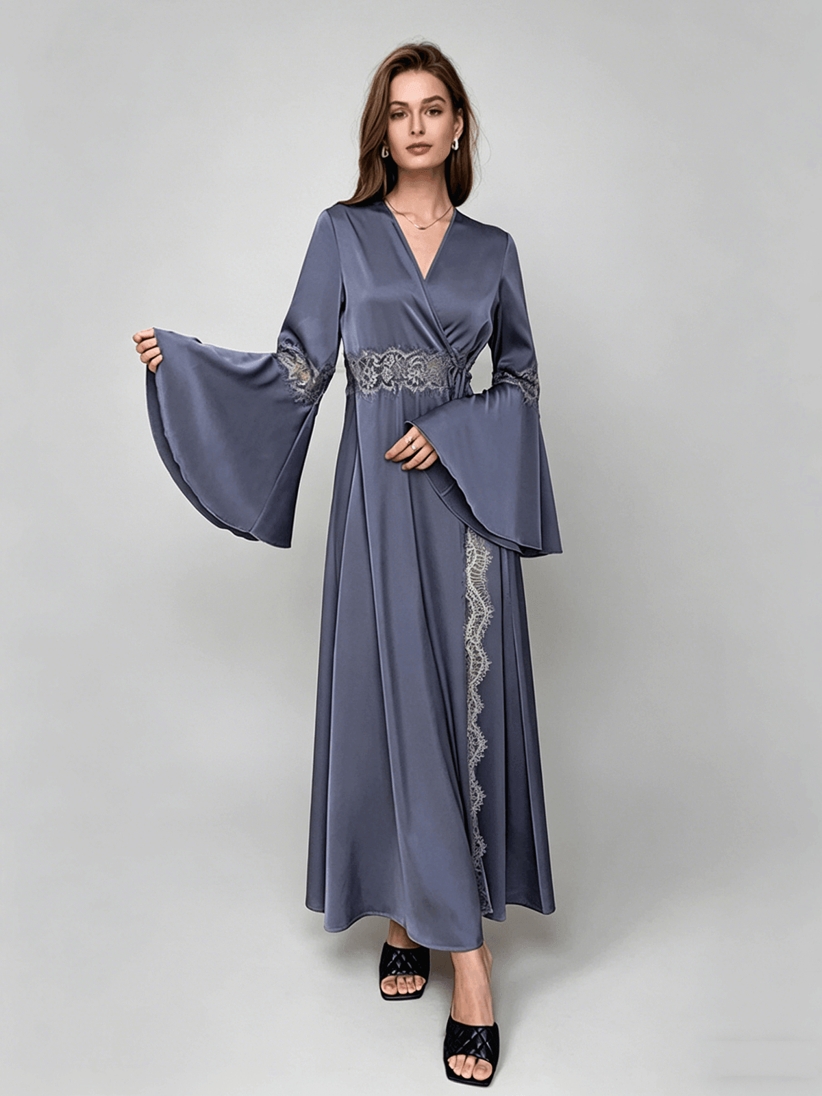 Kinsley Open Back Satin Robe