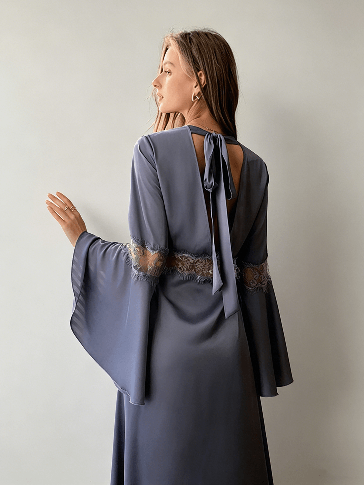 Kinsley Open Back Satin Robe