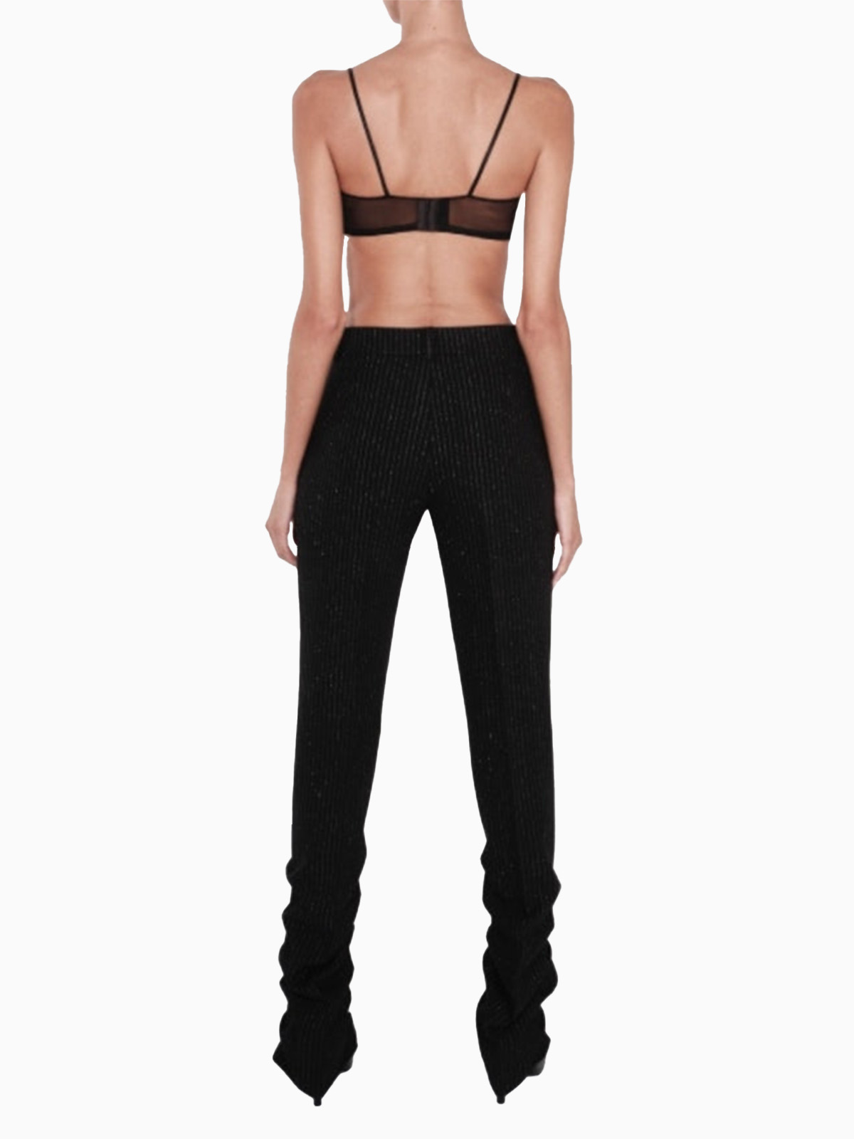 Leila Rhinestone Bra - Black