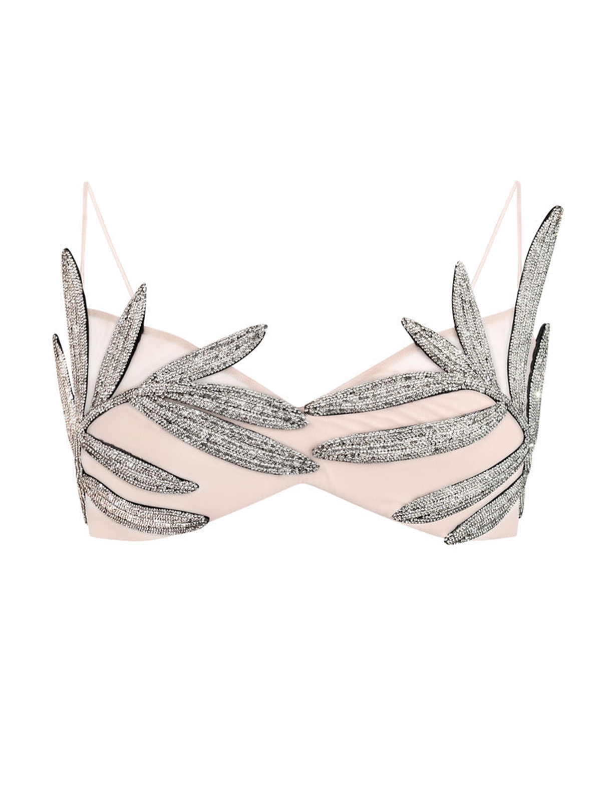 Leila Rhinestone Bra - Silver