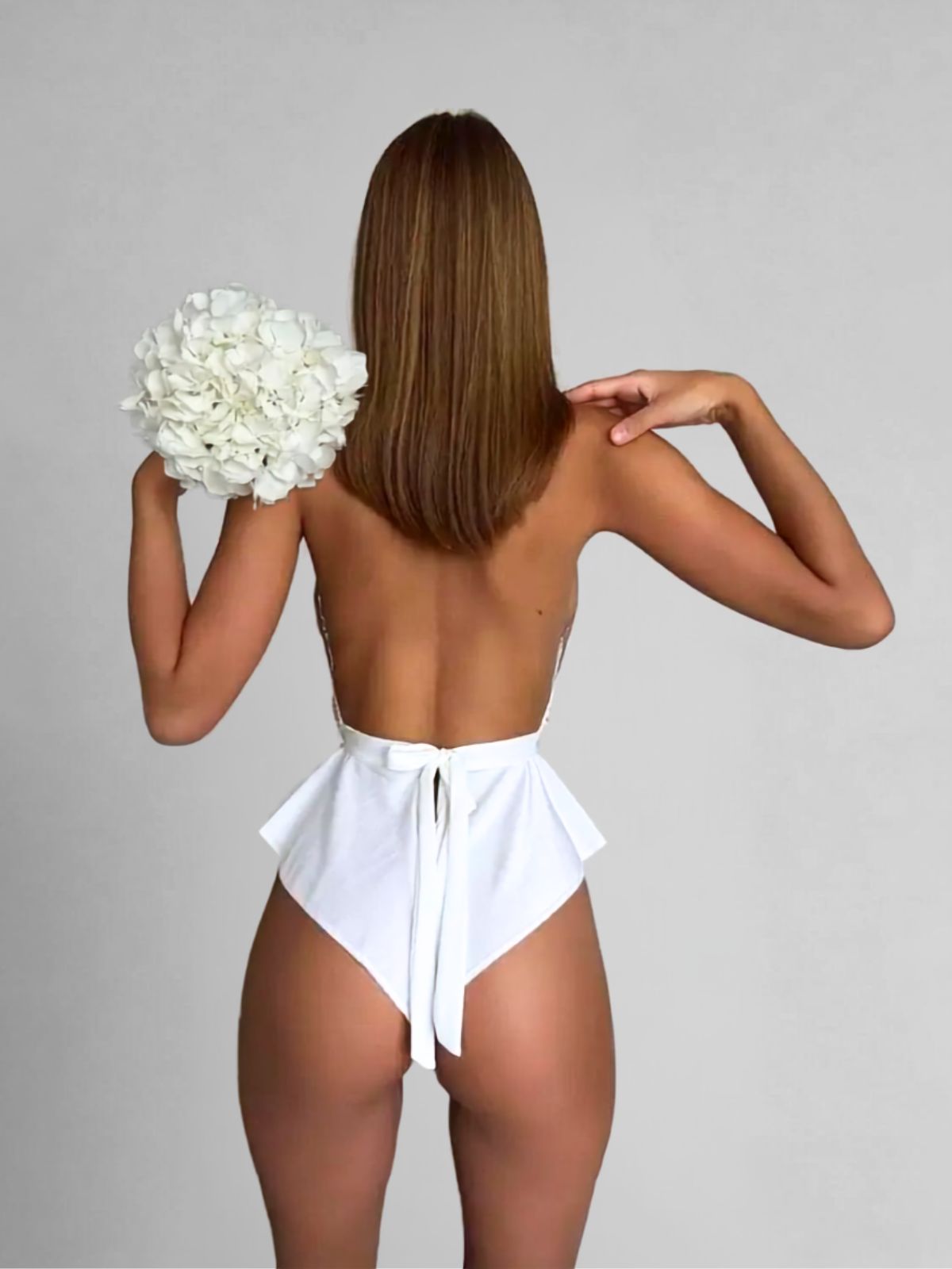 Lillian Crotchless Teddy - White