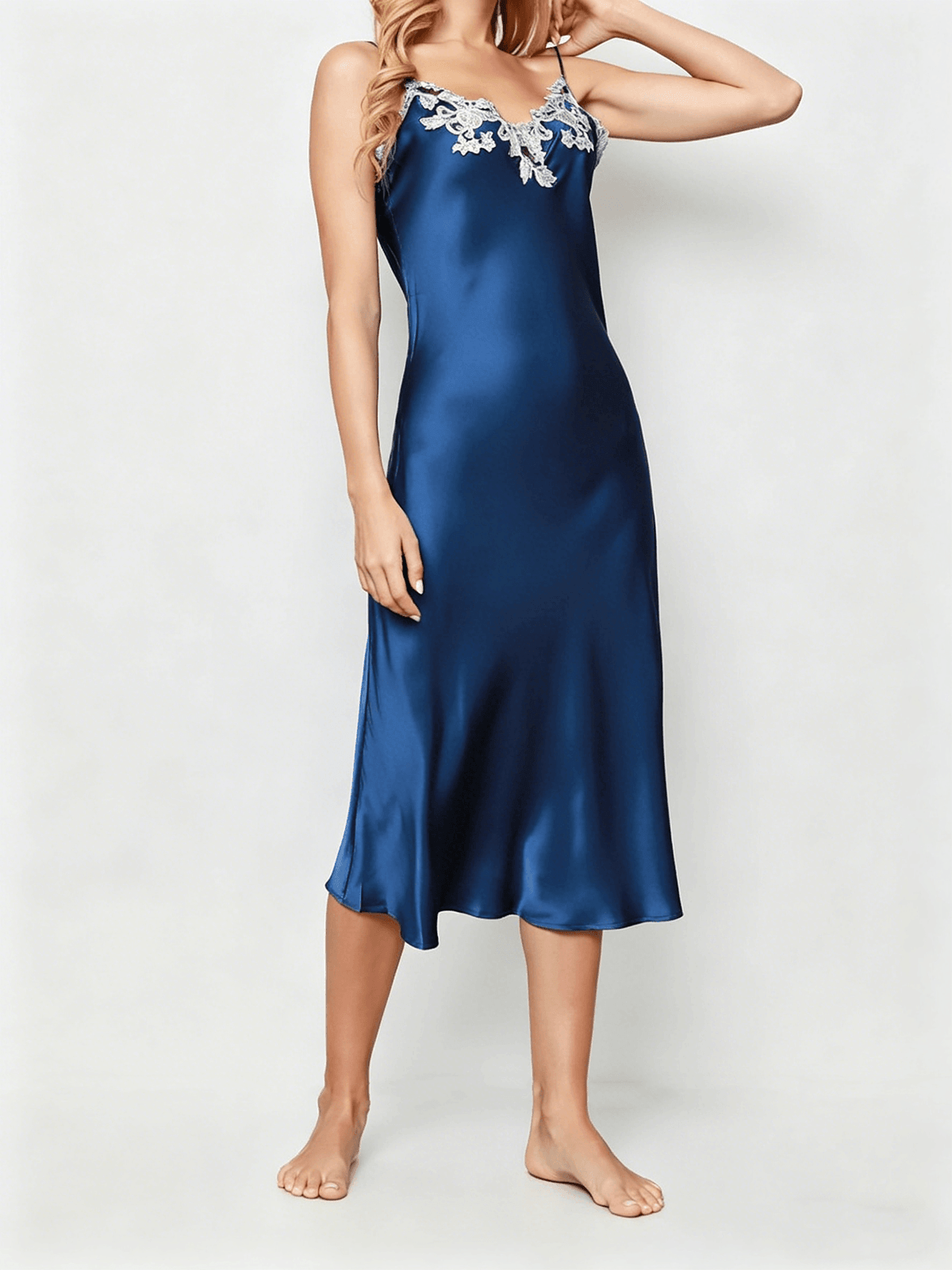 Maeve Silk Midi Dress In Blue