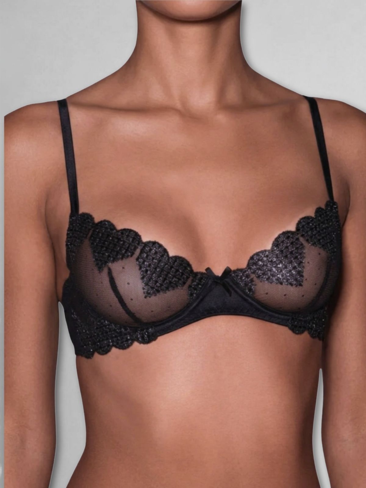 Miracle Heart Bra Set - Black