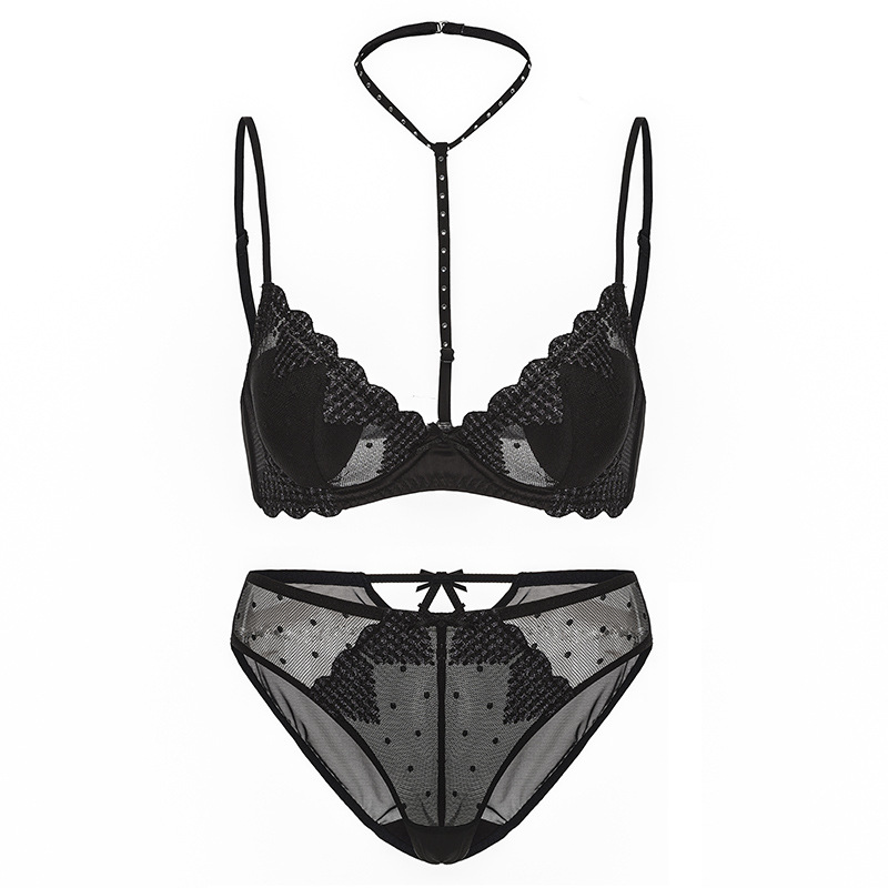 Miracle Heart Bra Set - Black
