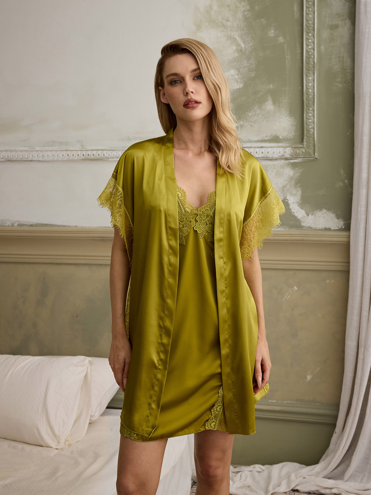 Miriam Lace Cutout Robe