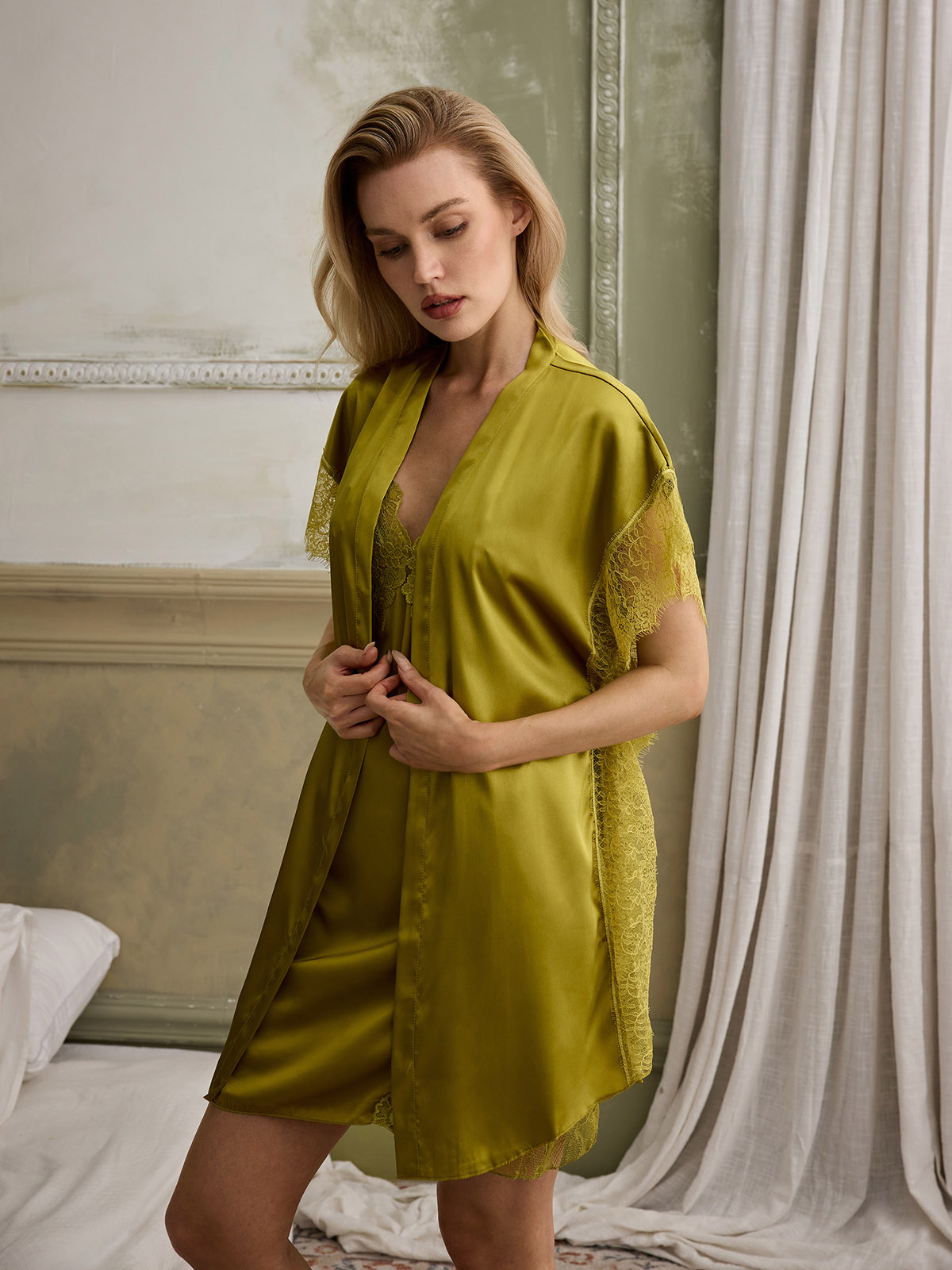 Miriam Lace Cutout Robe