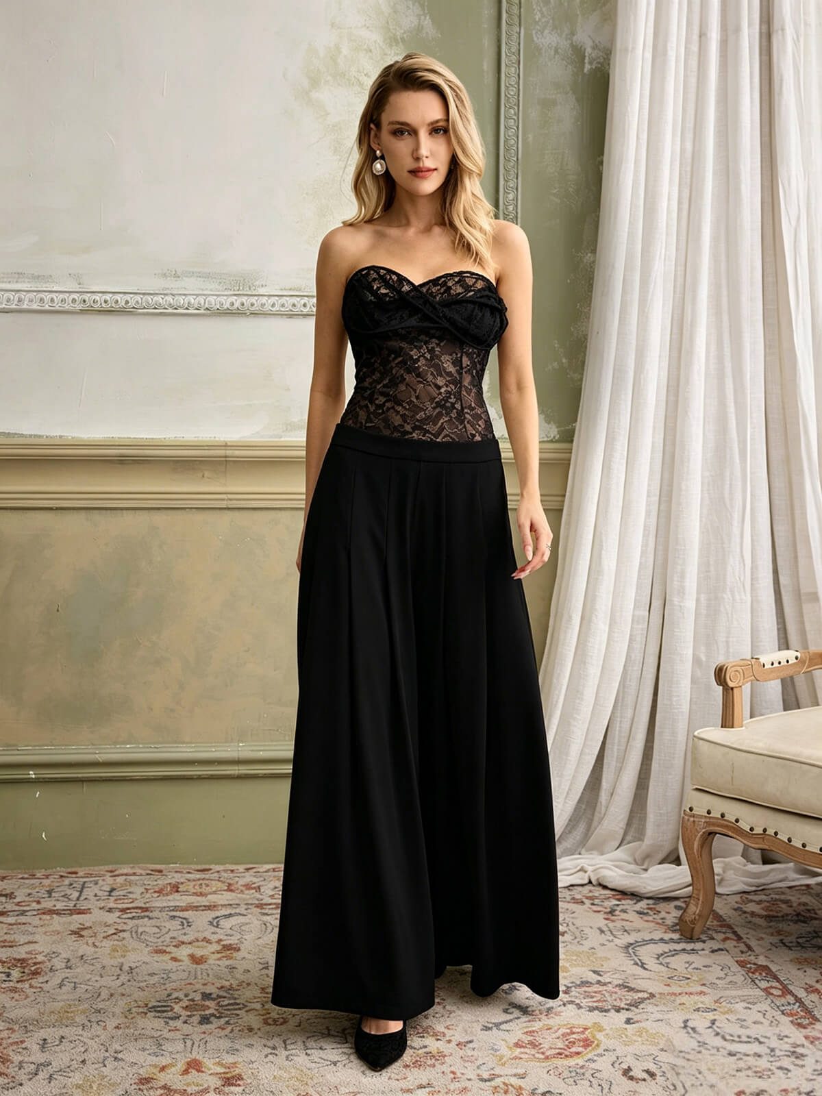 Molly Lace Bustier In Black