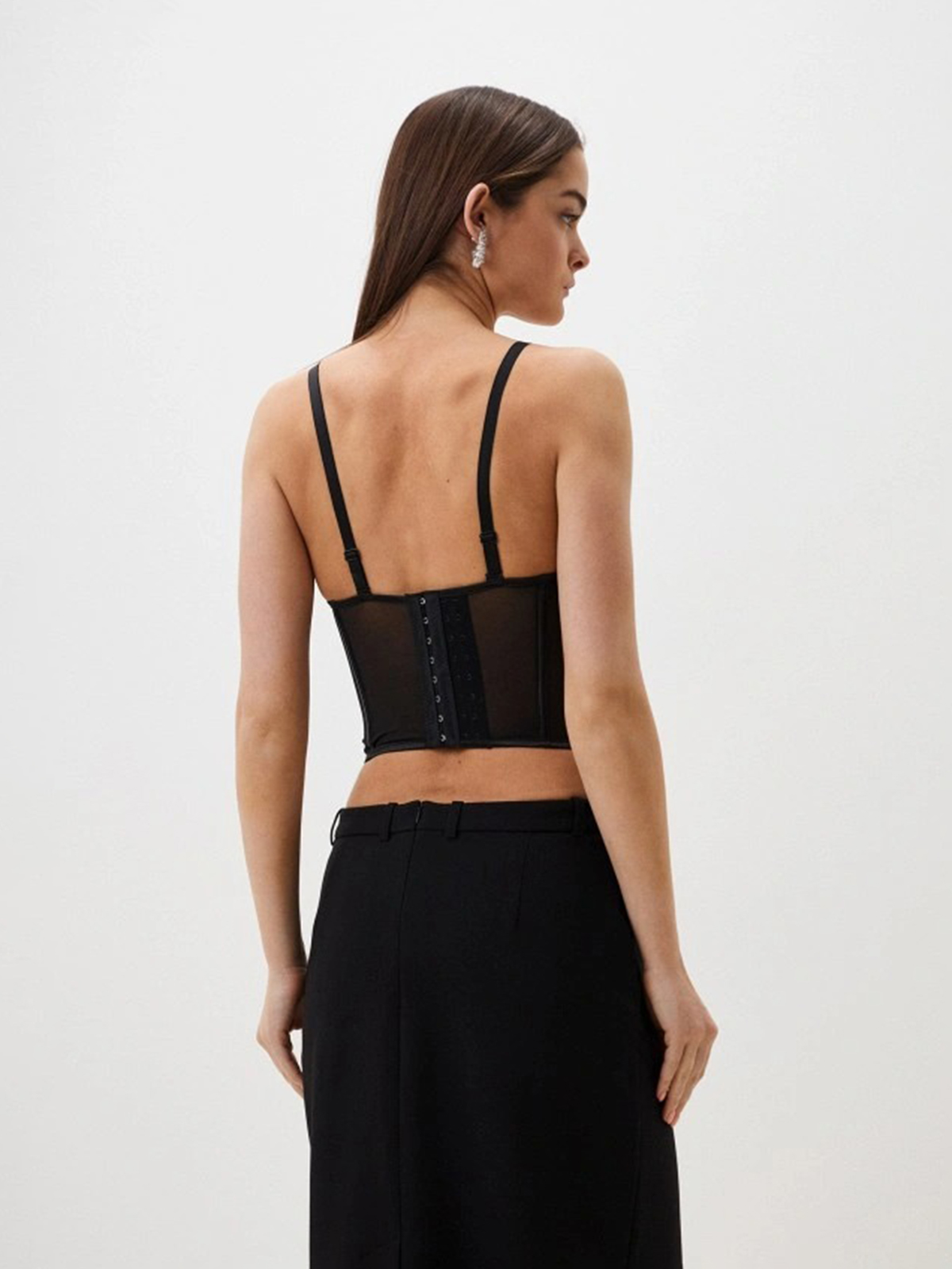 Morgan Rhinestone Bustier - Black