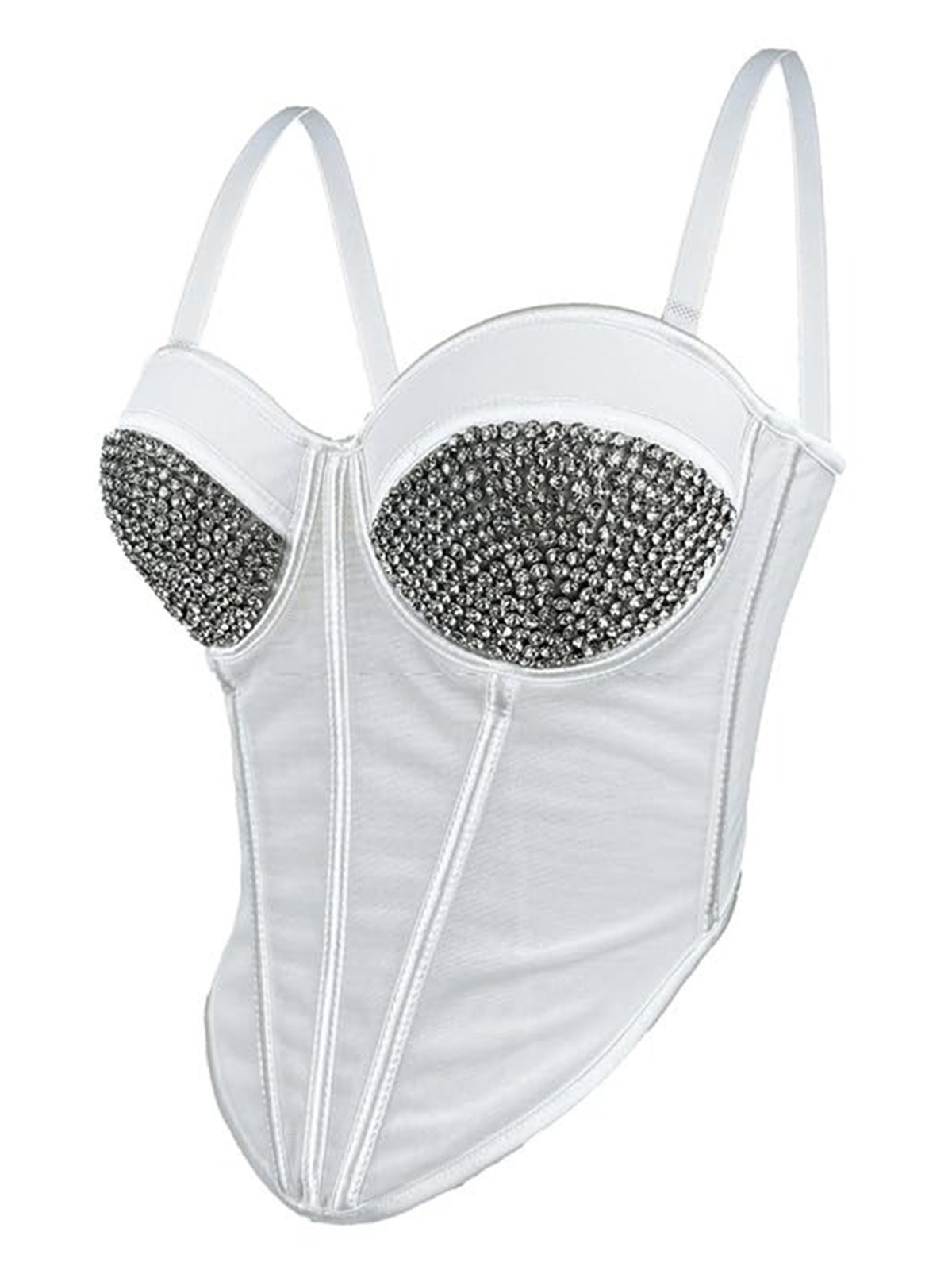 Morgan Rhinestone Bustier - White