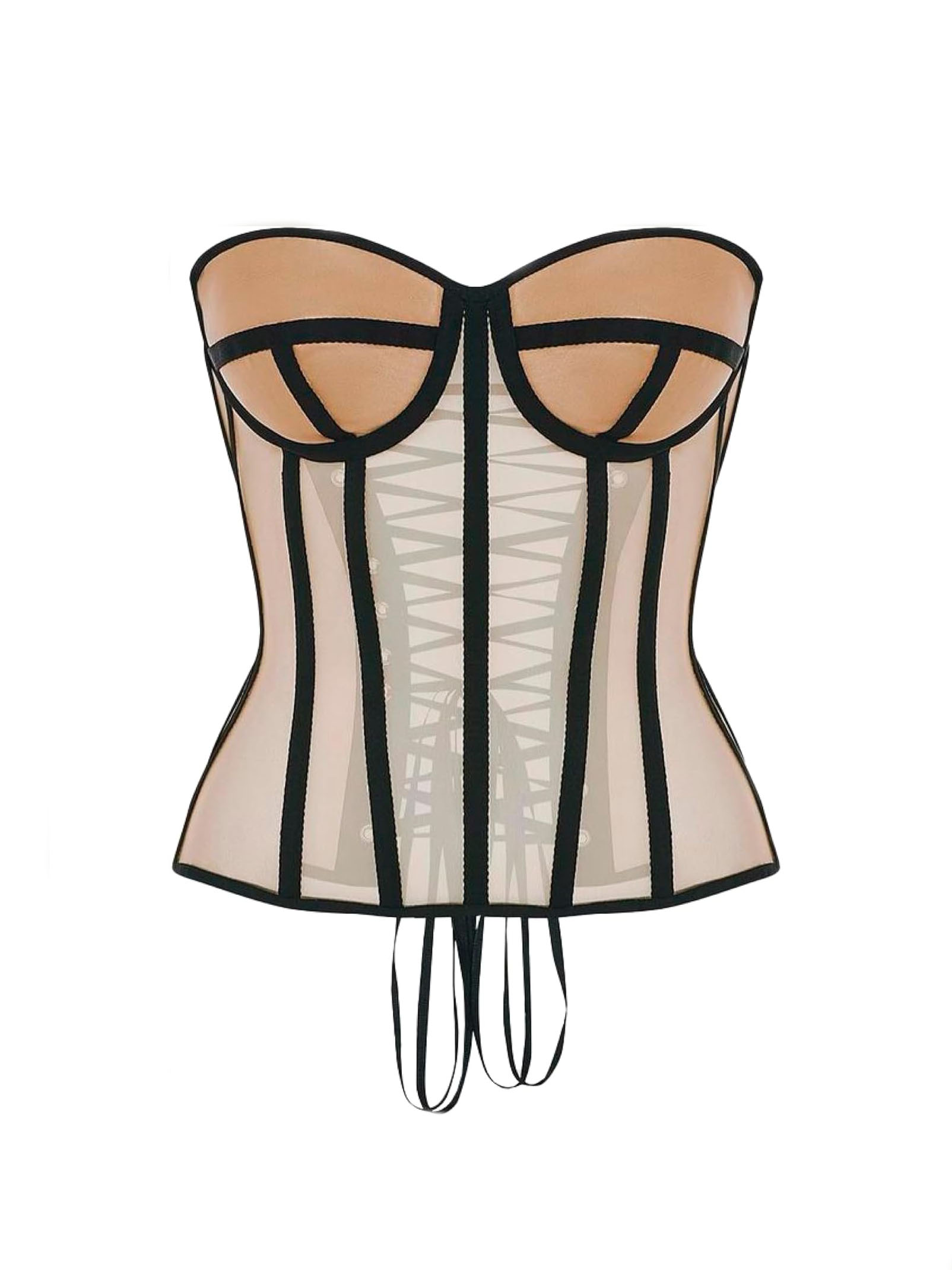 Paisley Cage Corset In Beige