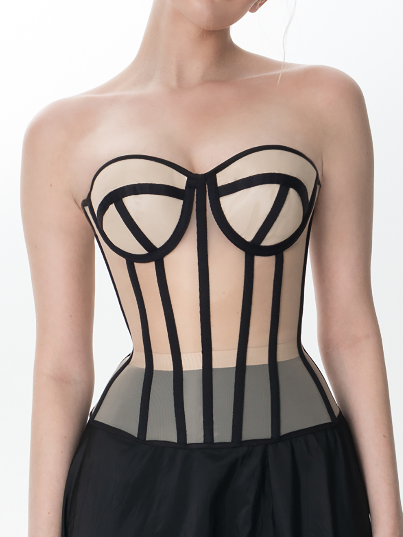 Paisley Cage Corset In Beige