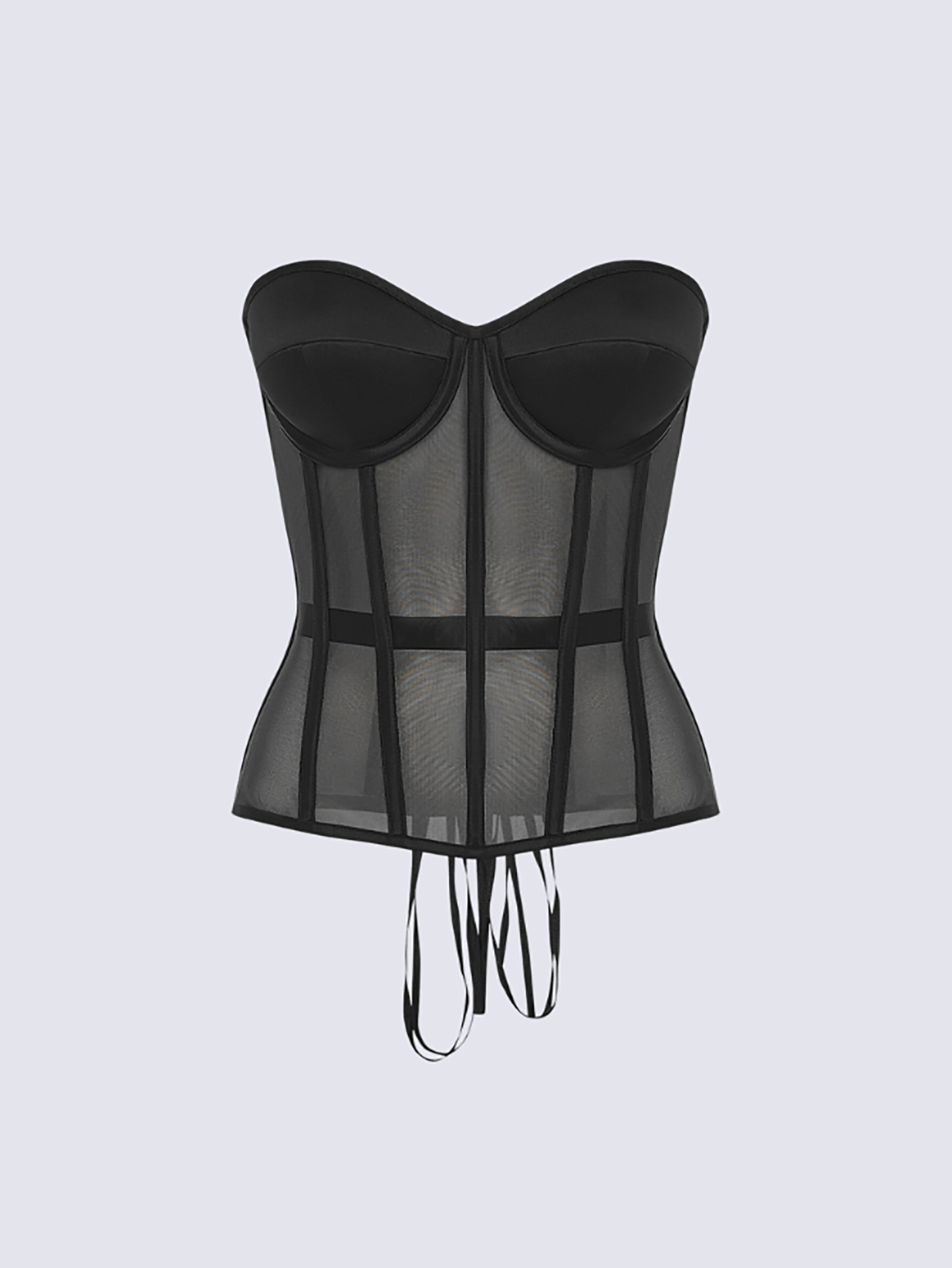 Paisley Satin Corset In Black