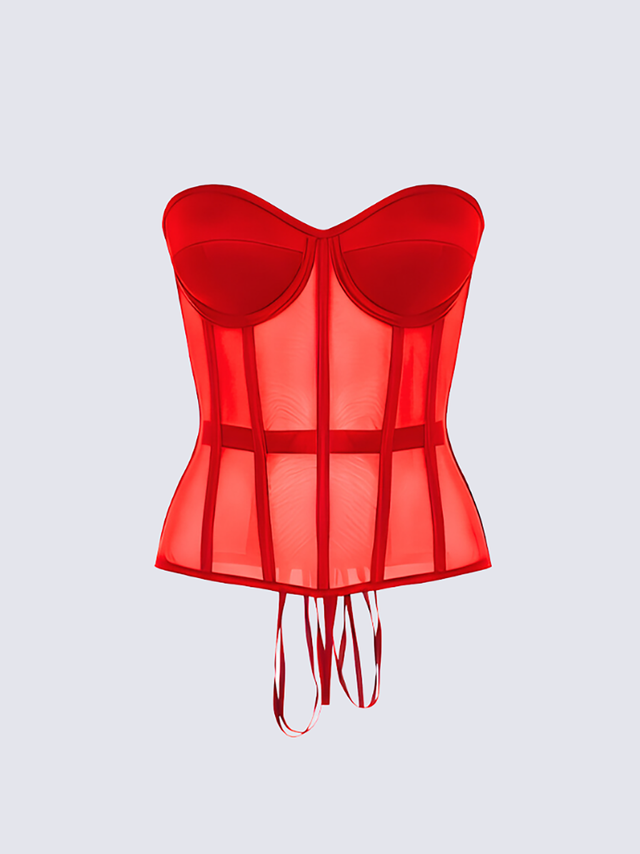 Paisley Satin Corset In Red