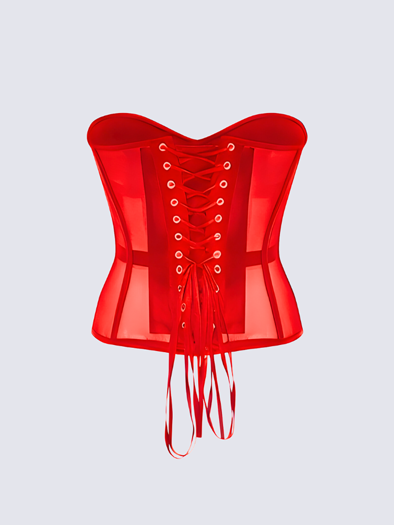 Paisley Satin Corset In Red