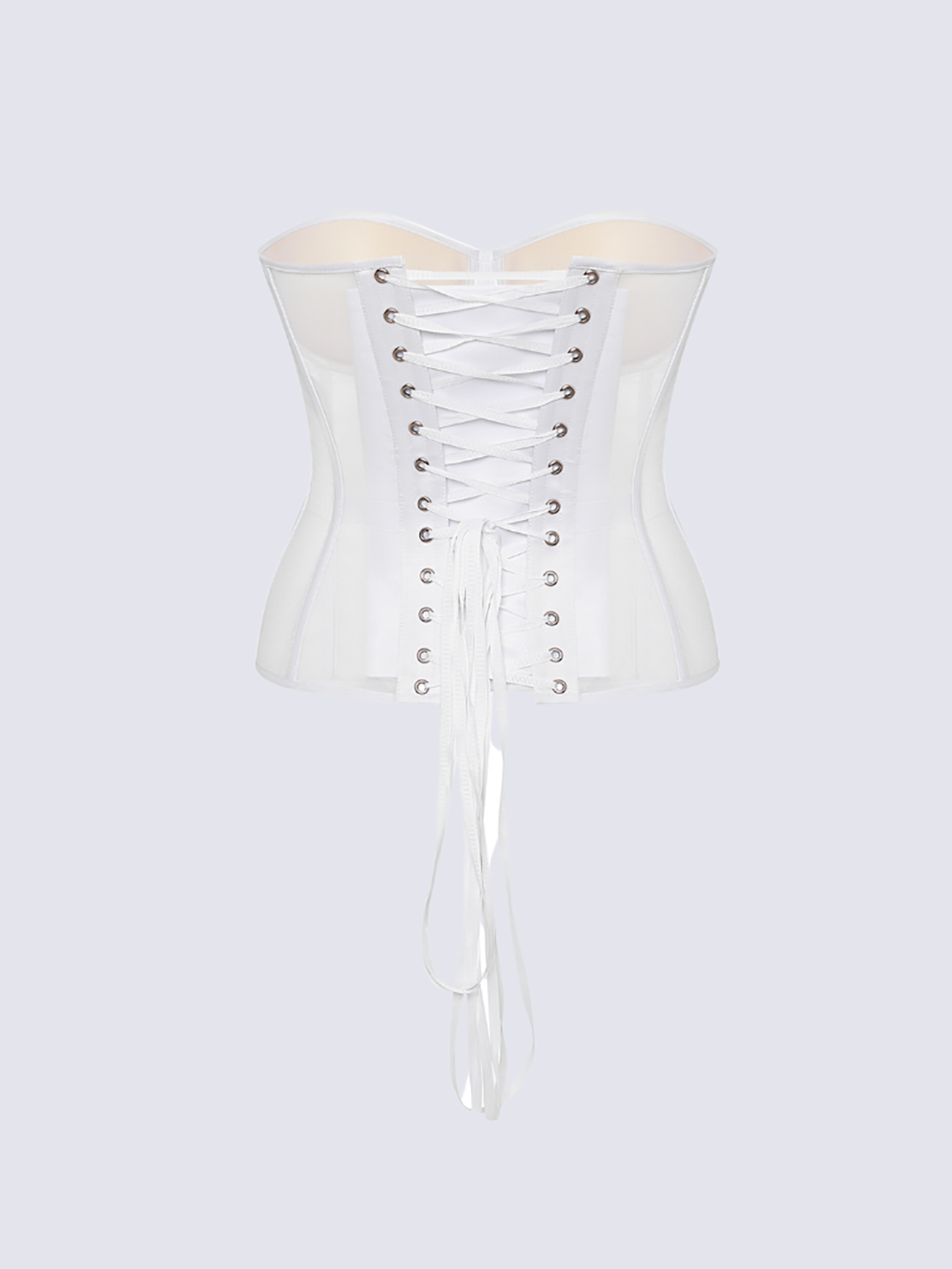 Paisley Satin Corset In White