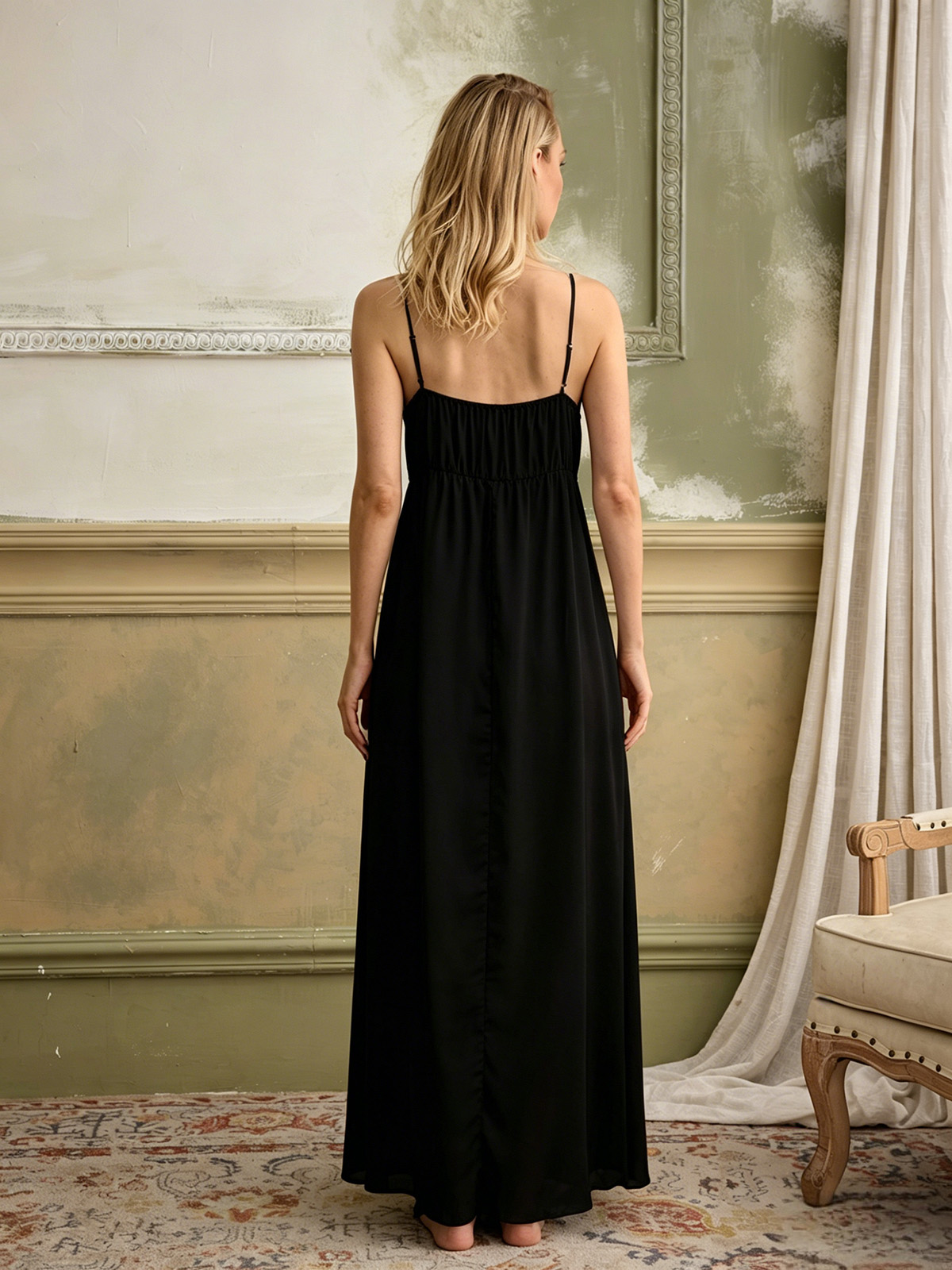 Palmer Grecian Dress In Black