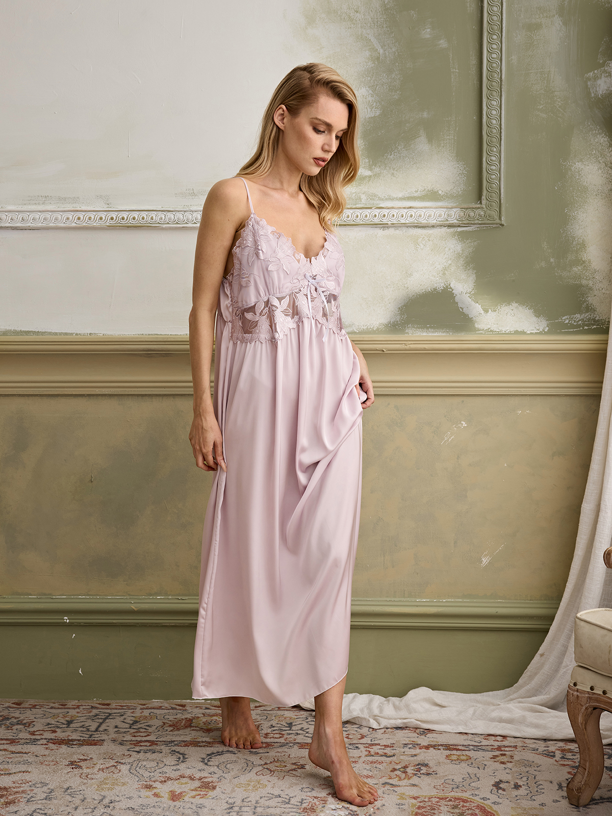 Palmer Grecian Dress In Pink