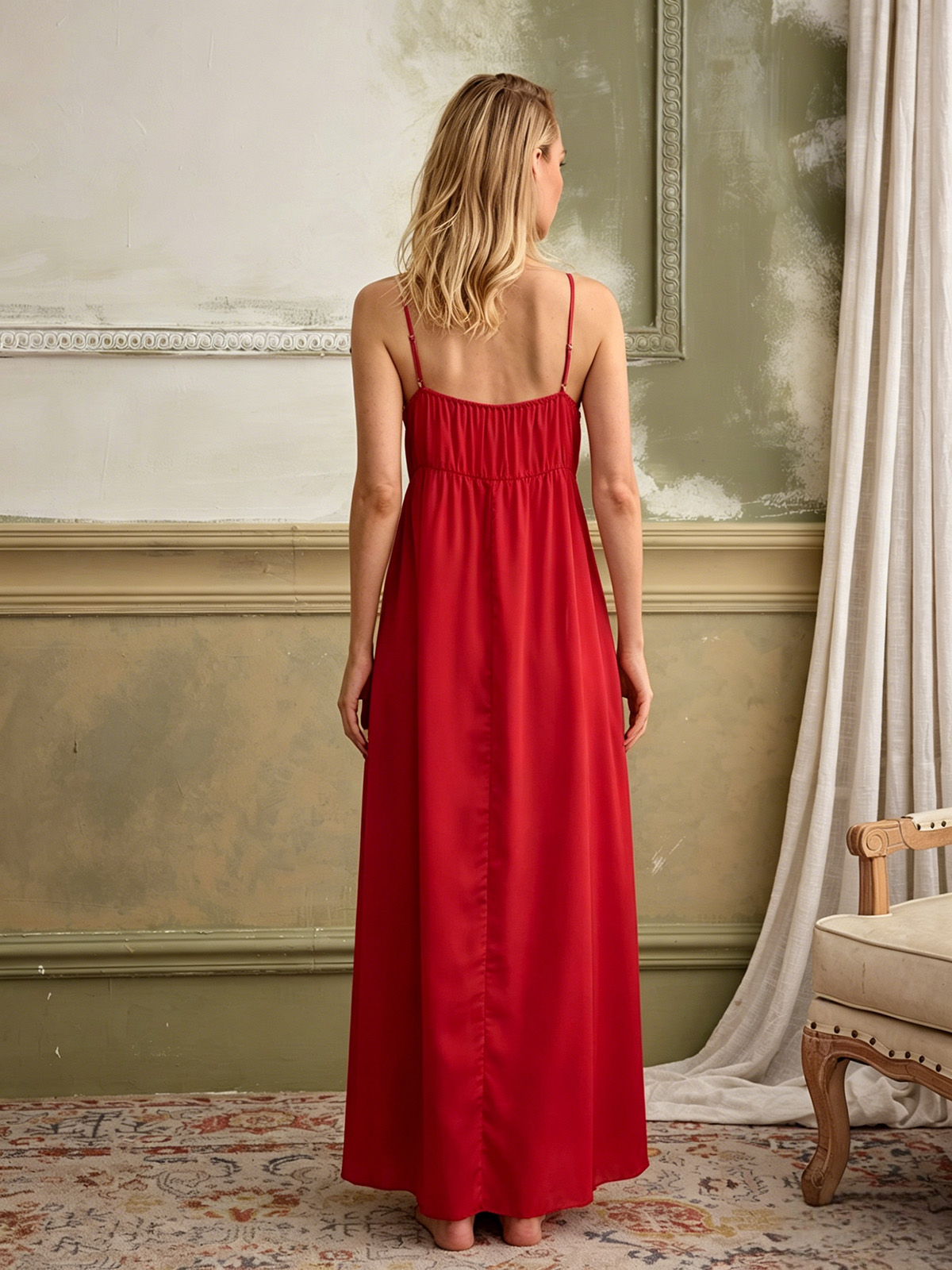Palmer Grecian Dress In Red