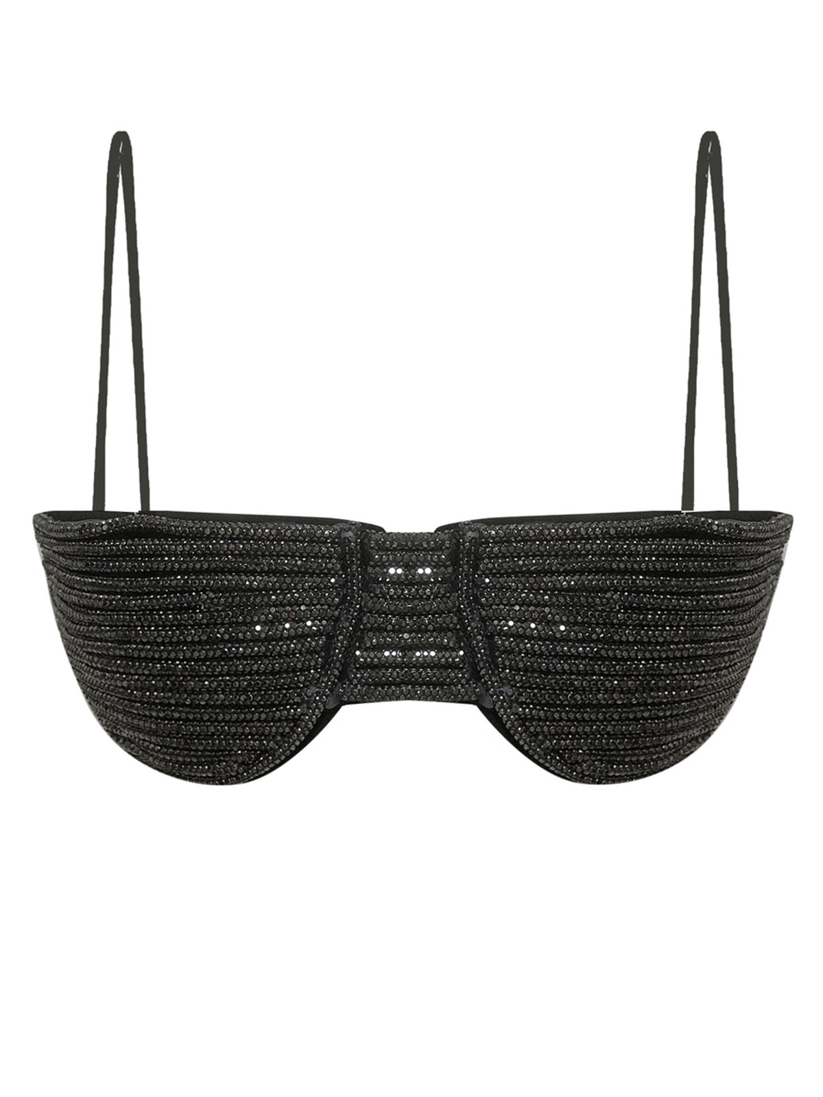 Rowan Rhinestone Bra - Black
