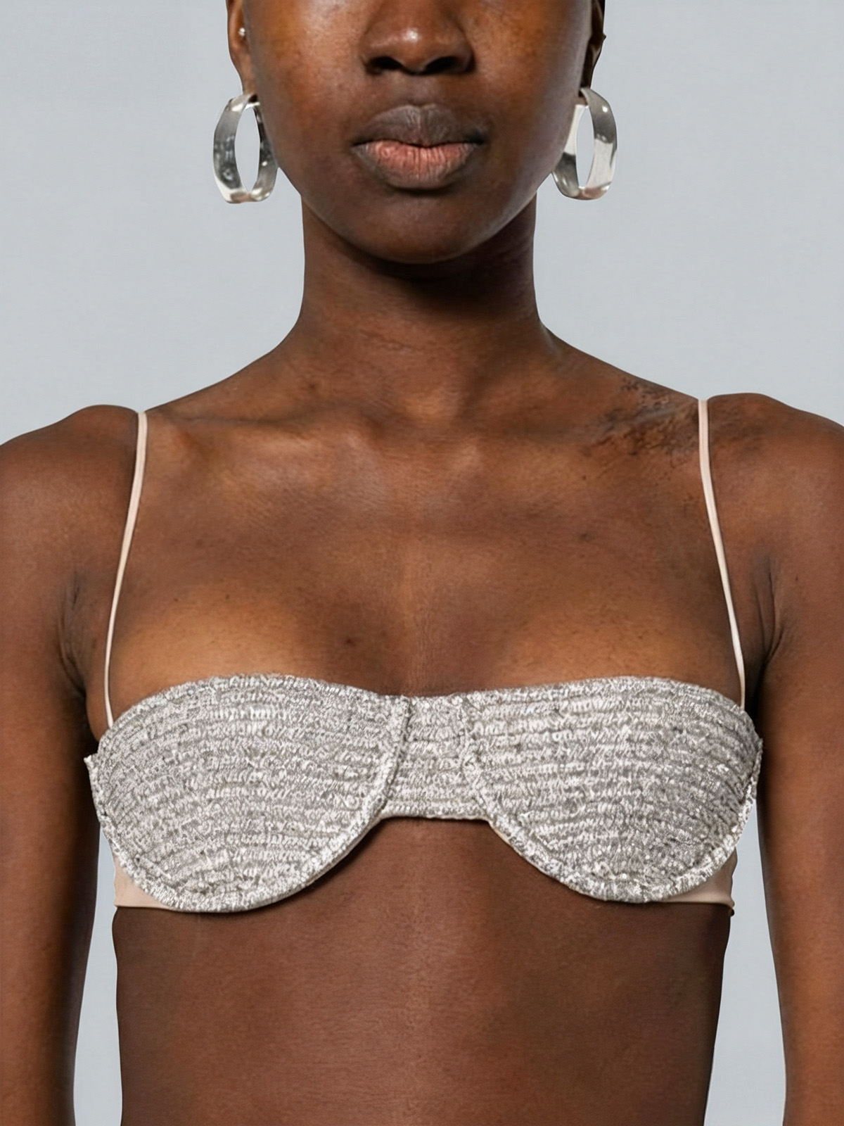 Rowan Rhinestone Bra - Silver