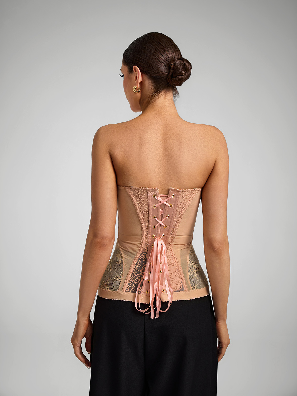 Sadie Embroidery Corset - Nude