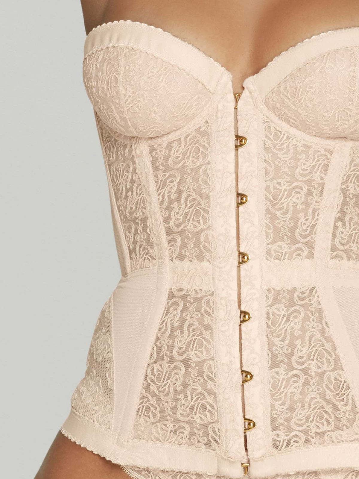 Sadie Embroidery Corset - Nude
