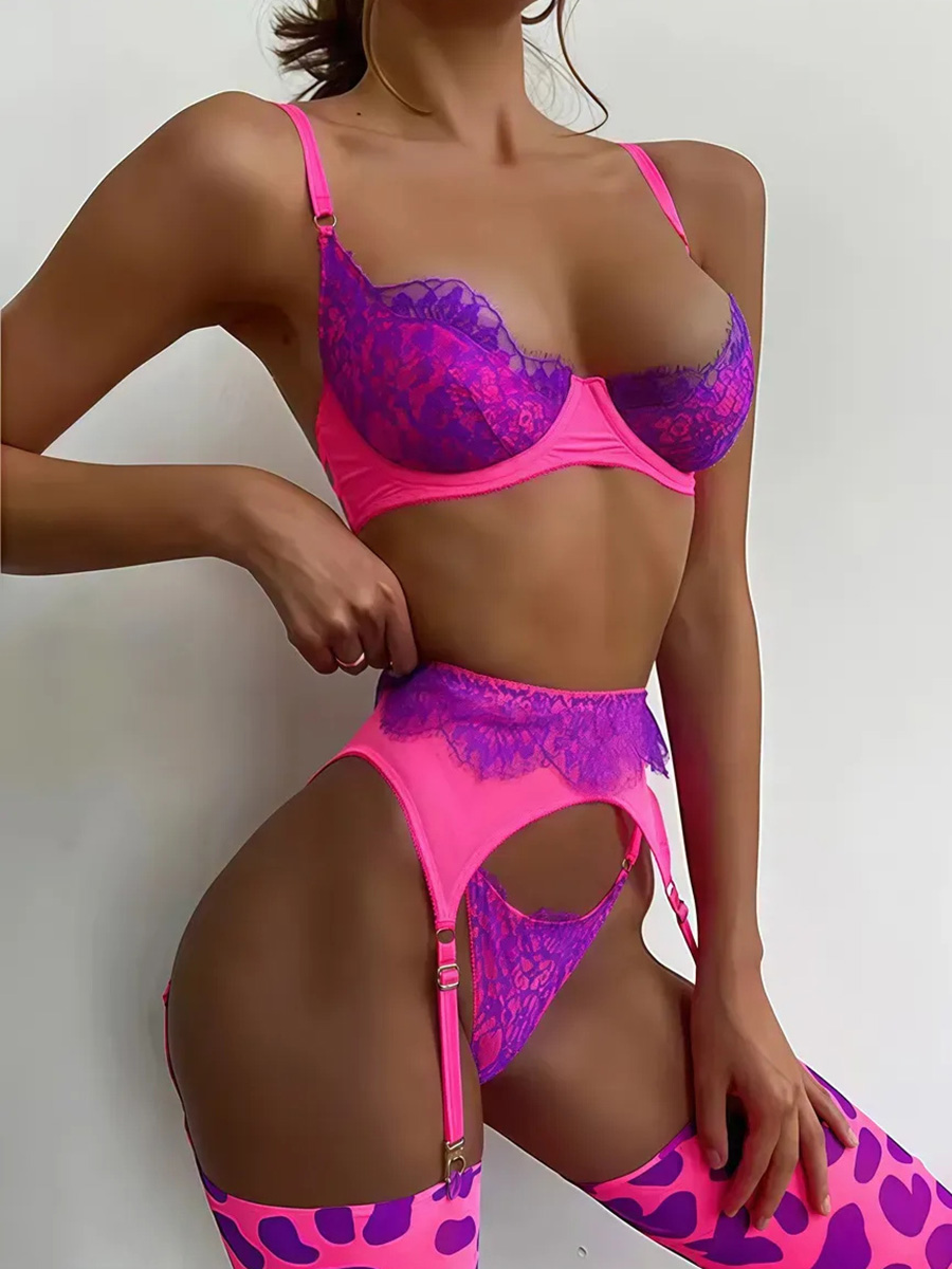 Sarai Neon Lingerie Set - Pink