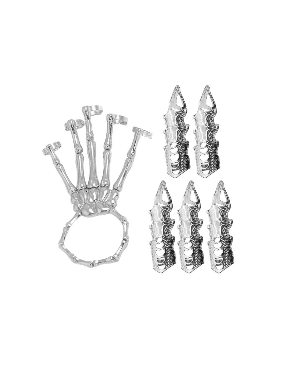 Skeleton Ring With Claws - Black