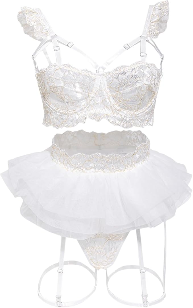 Violet Bridal Lingerie Set In White