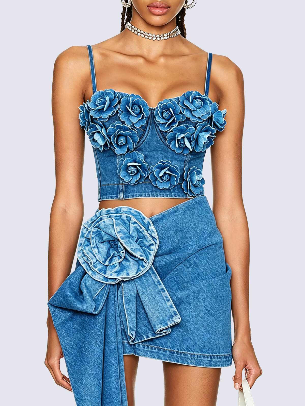 Zuri Flower Bustier - Blue
